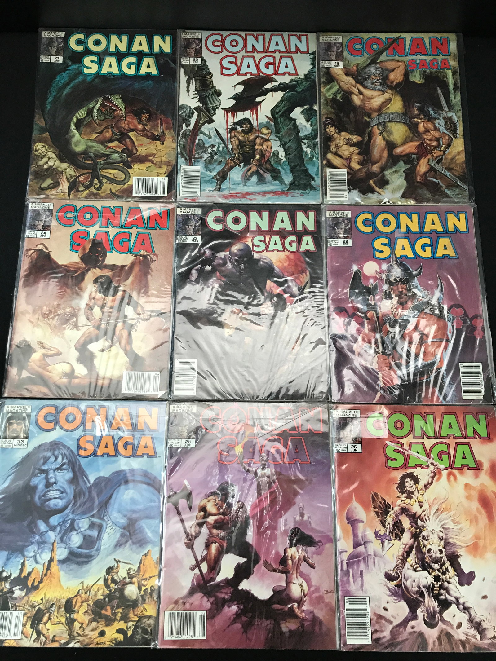 LOT OF 9 CONAN SAGA COMICS - MARVEL COMICS (1 of 1)