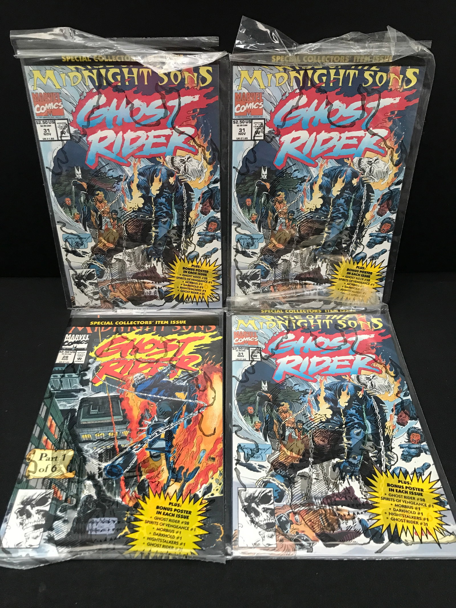 LOT OF 4 GHOST RIDER COMICS - MARVEL COMICS: Prices are in Canadian dollars