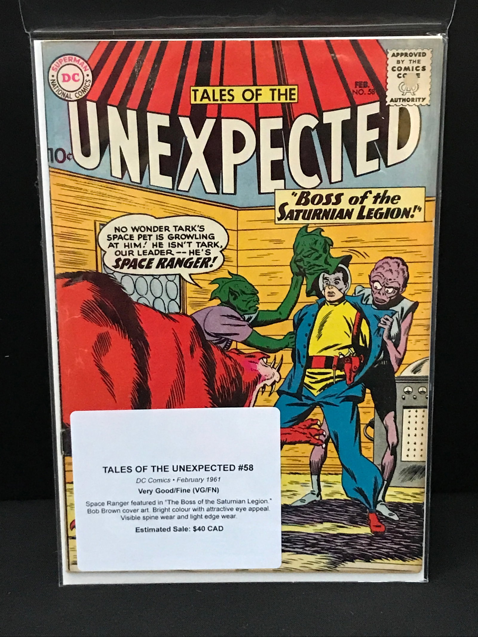 TALES OF THE UNEXPECTED #58 (1961) - DC COMICS: Prices are in Canadian Dollars