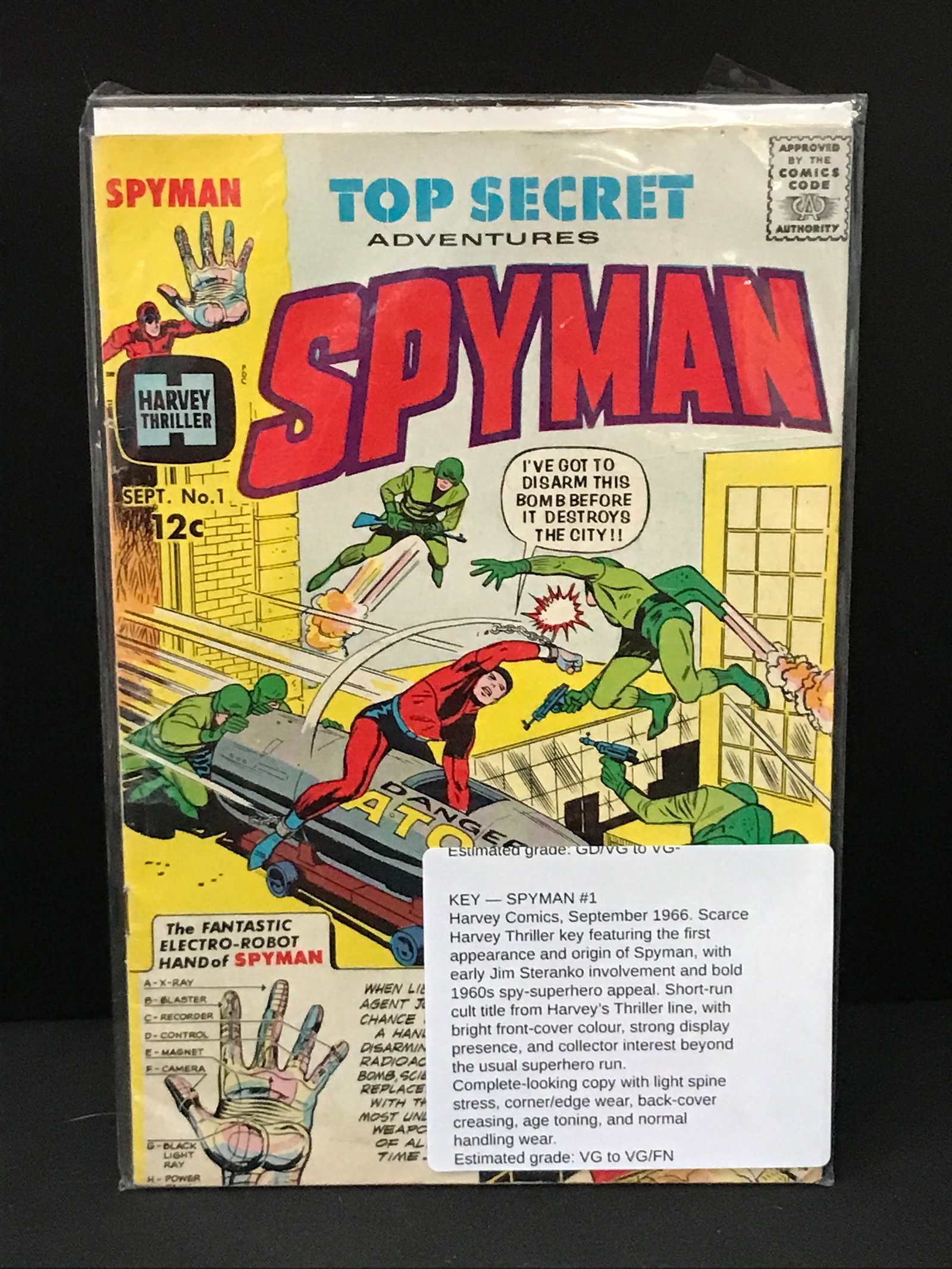 TOP SECRET ADVENTURES SPYMAN #1 (19660 - HARVEY THRILLER COMICS: Prices are in Canadian Dollars