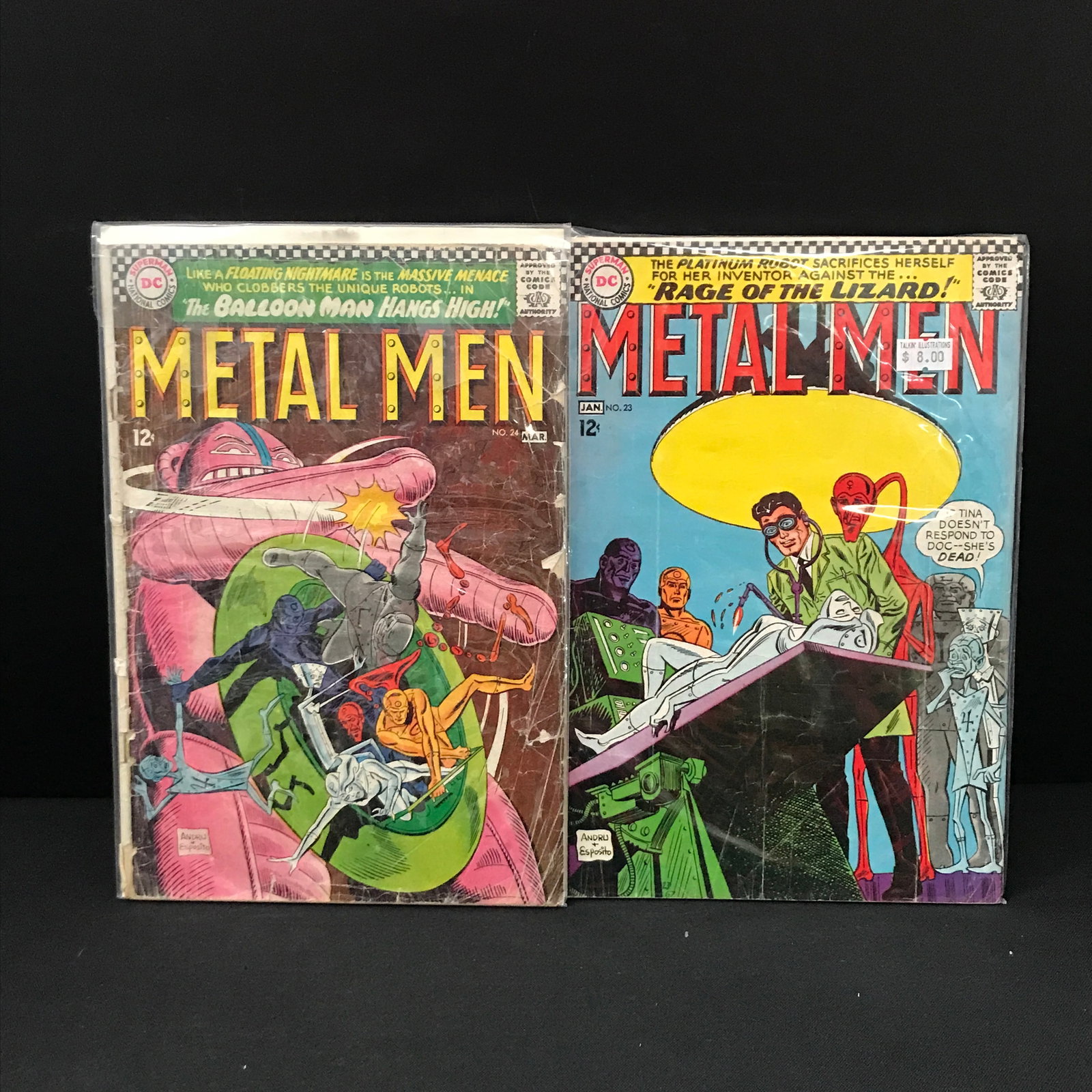 LOT OF 2 METAL MEN COMICS #23 - #24 - DC COMICS: Prices are in Canadian Dollars