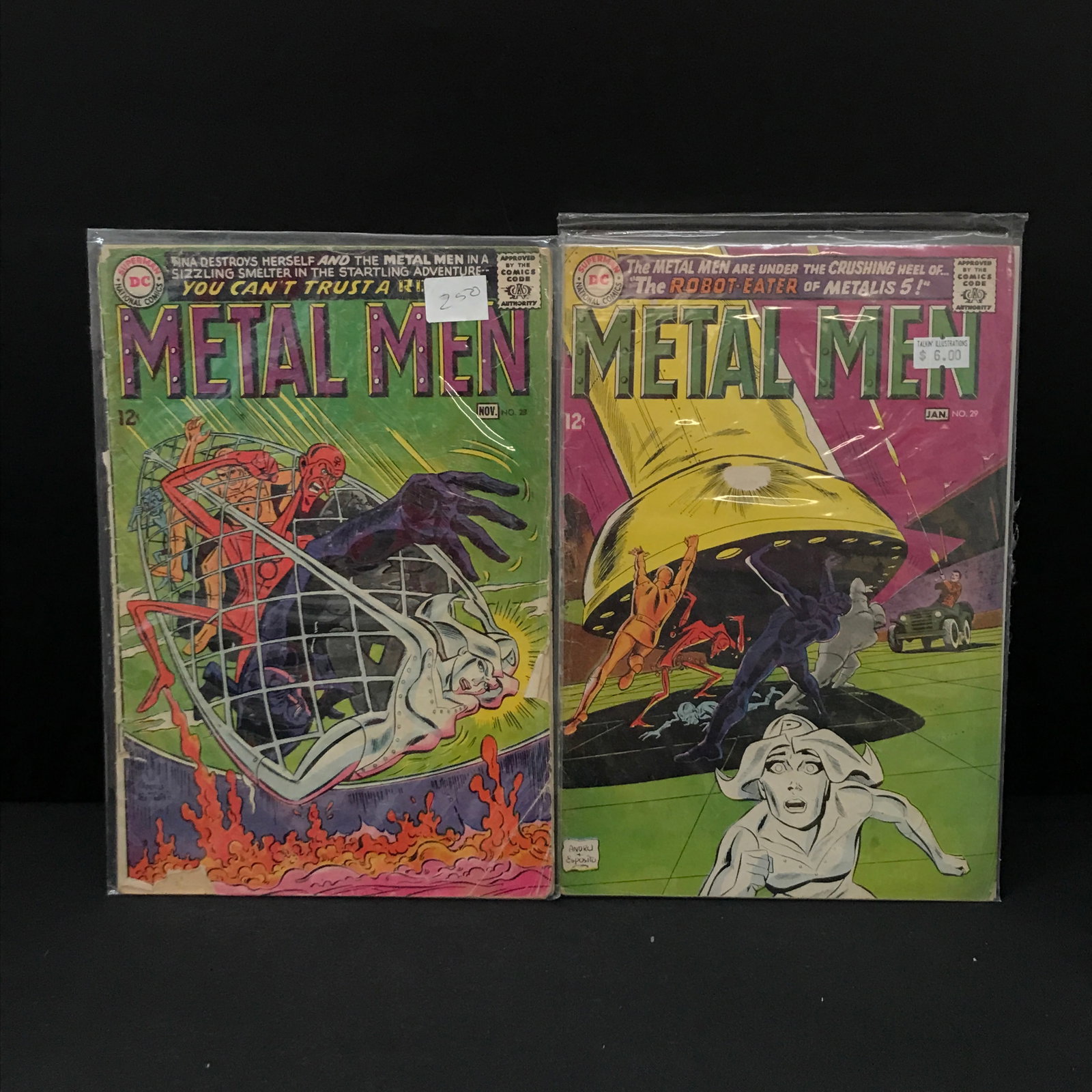 LOT OF 2 METAL MEN COMICS #28 - #29 - DC COMICS: Prices are in Canadian Dollars