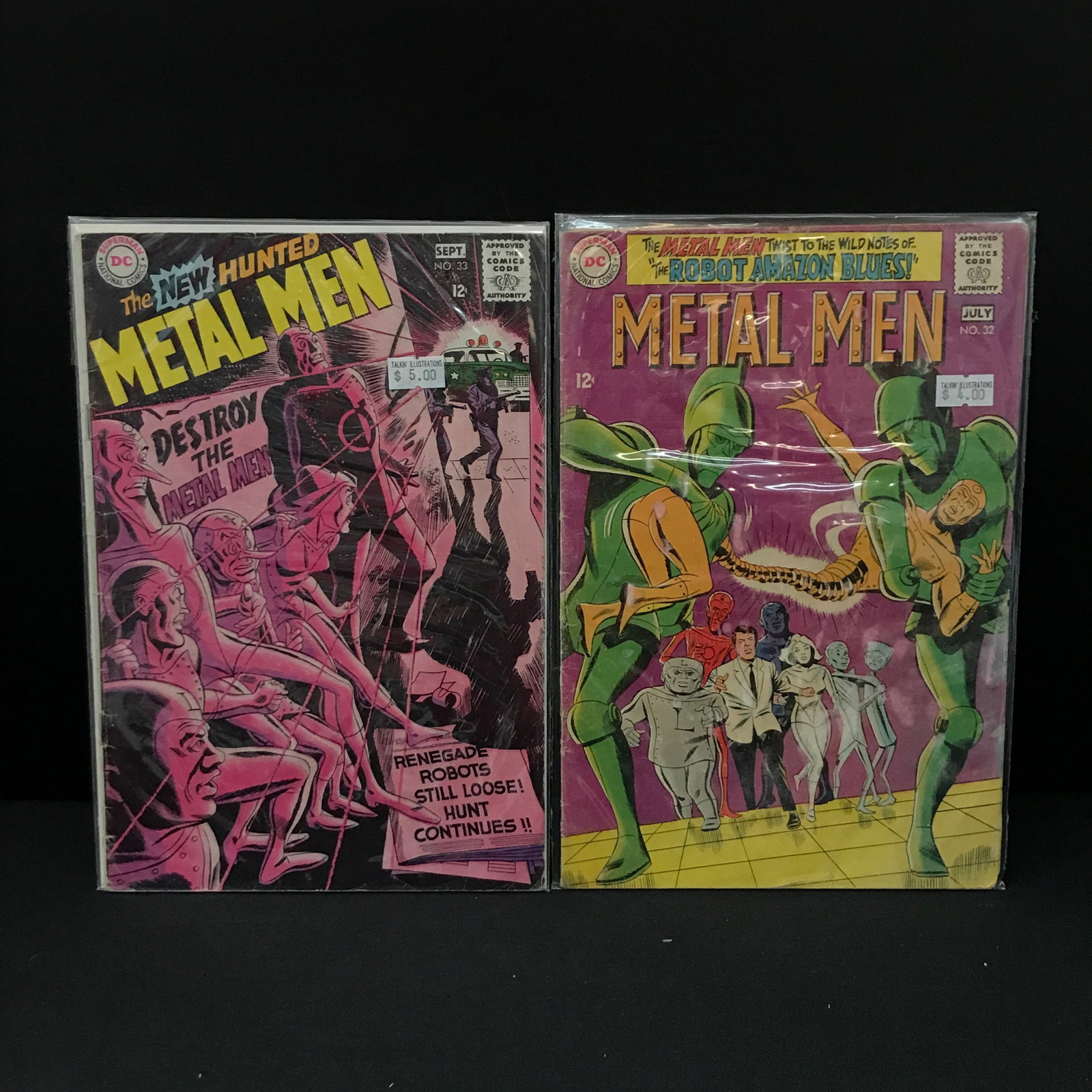 LOT OF 2 METAL MEN COMICS #32 - #33 - DC COMICS: Prices are in Canadian Dollars