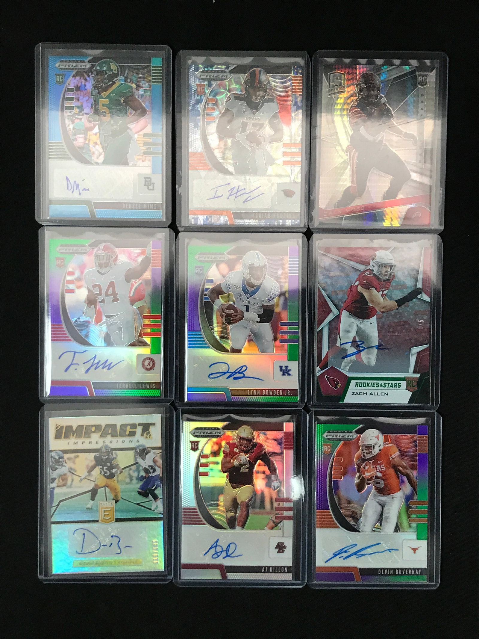 LOT OF 9 SIGNED FOOTBALL ROOKIE TRADING CARDS: Prices are in Canadian dollars