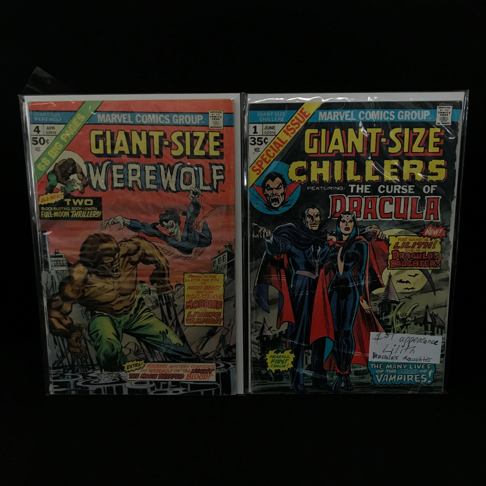 LOT OF 2 GIANT SIZED COMICS INCLUDING GIANT SIZED CHILLERS #1 - MARVEL COMICS: Prices are in Canadian dollars