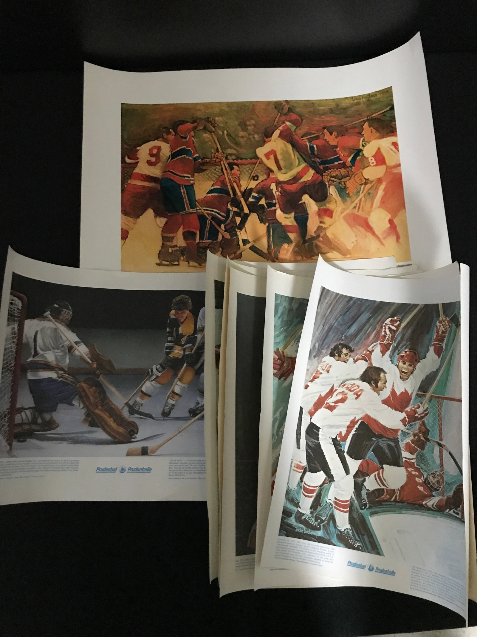 LOT OF VINTAGE HOCKEY PRINTS 10 TOTAL: Prices are in Canadian dollars