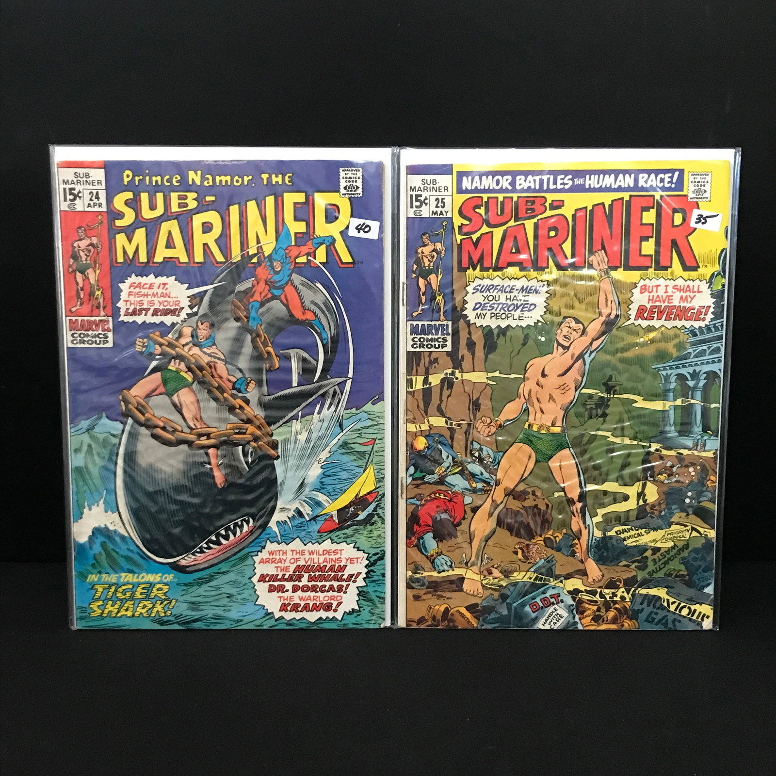 LOT OF 2 SUB-MARINER COMICS #24 - #25 - MARVEL COMICS: Prices are in Canadian dollars