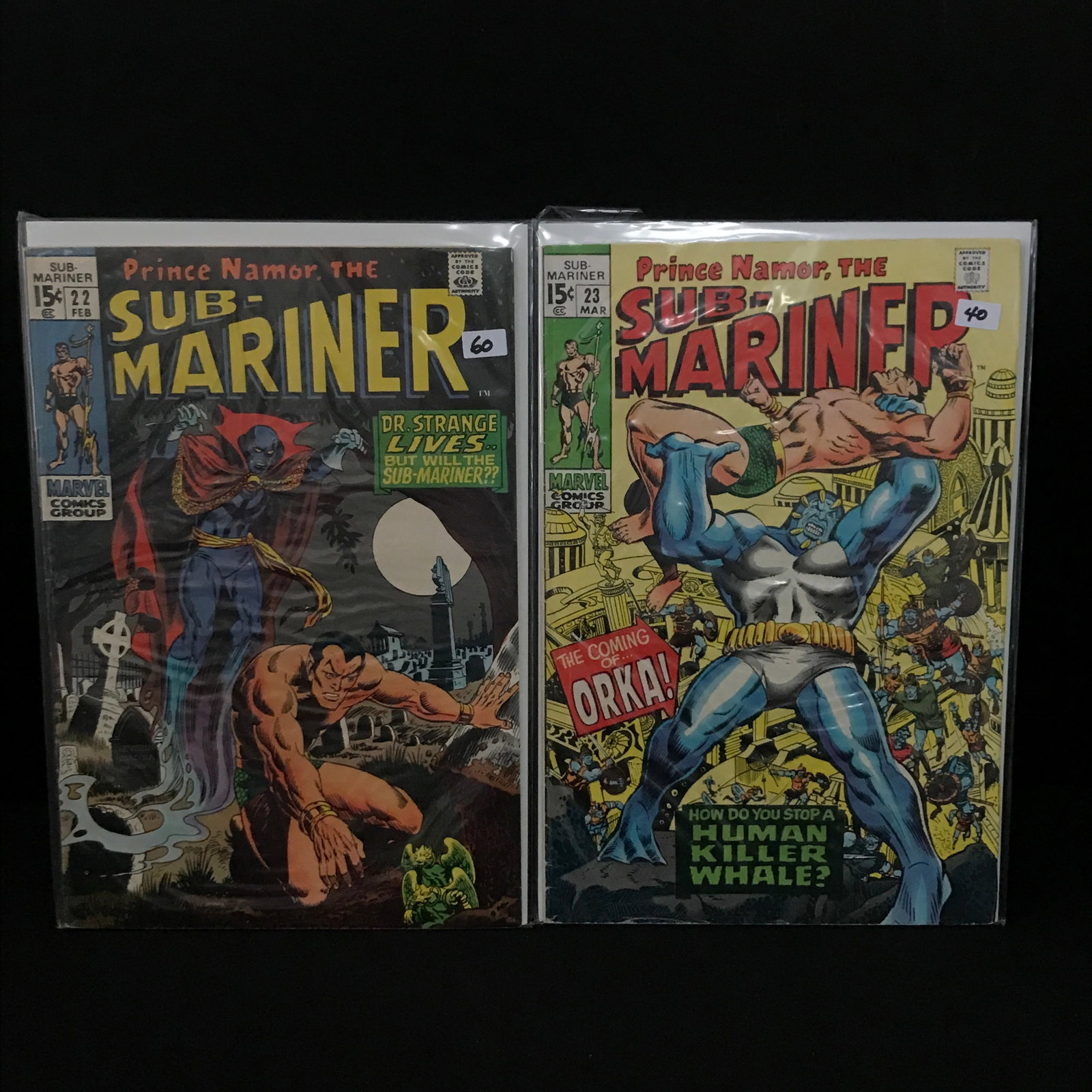 LOT OF 2 SUB-MARINER COMICS #22 - #23 - MARVEL COMICS: Prices are in Canadian dollars
