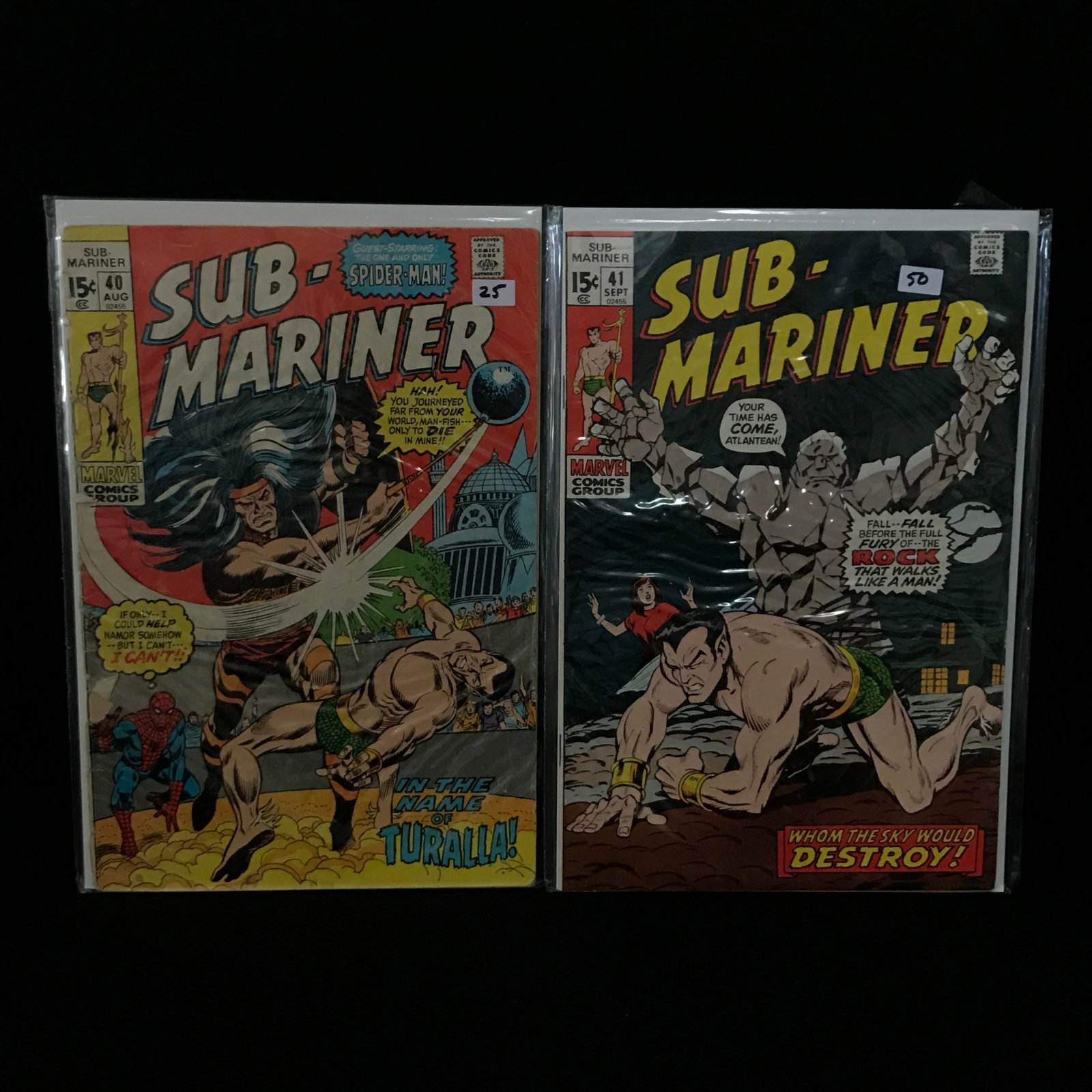 LOT OF 2 SUB-MARINER COMICS #40 - #41 - MARVEL COMICS: Prices are in Canadian dollars