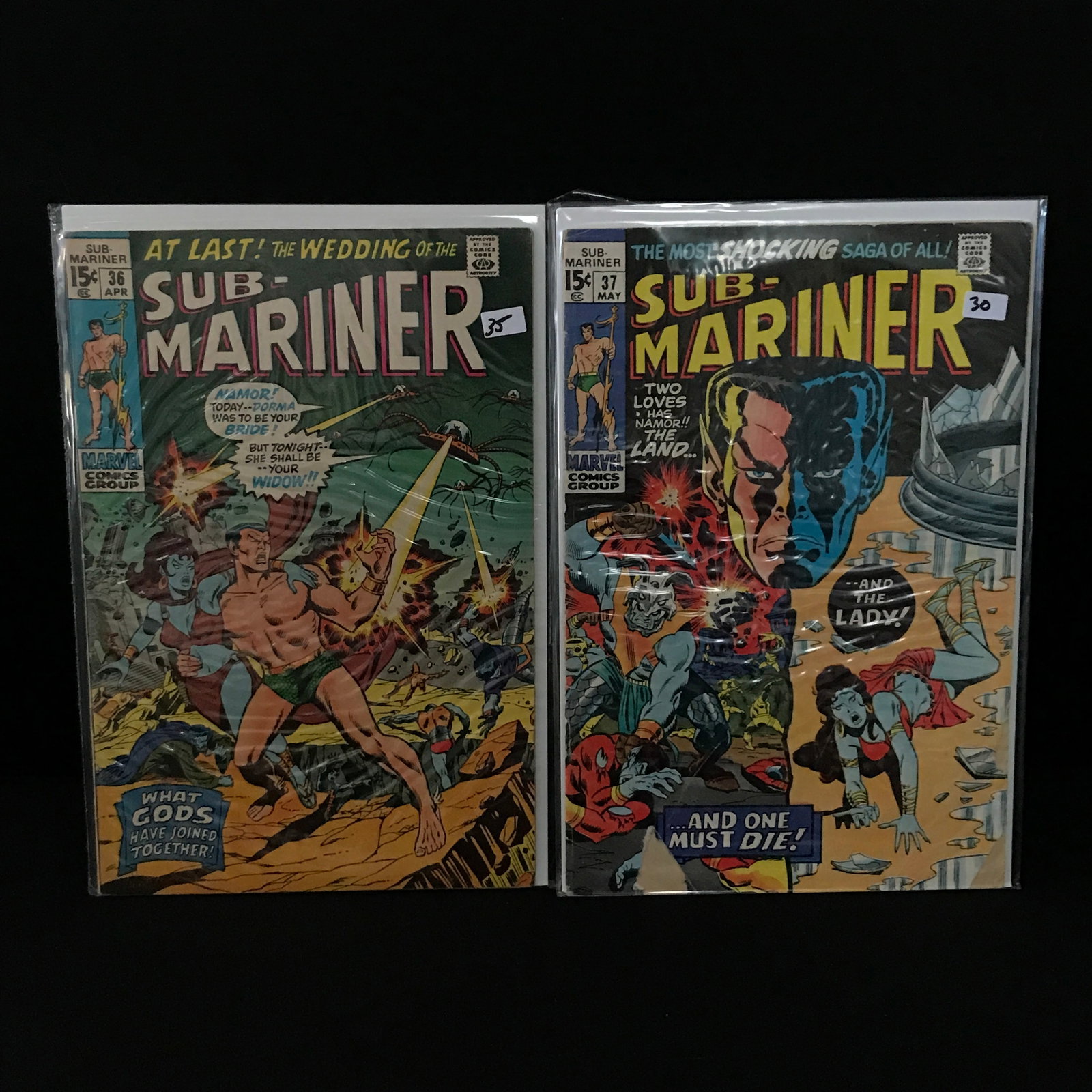 LOT OF 2 SUB-MARINER COMICS #36 - #37 - MARVEL COMICS: Prices are in Canadian dollars