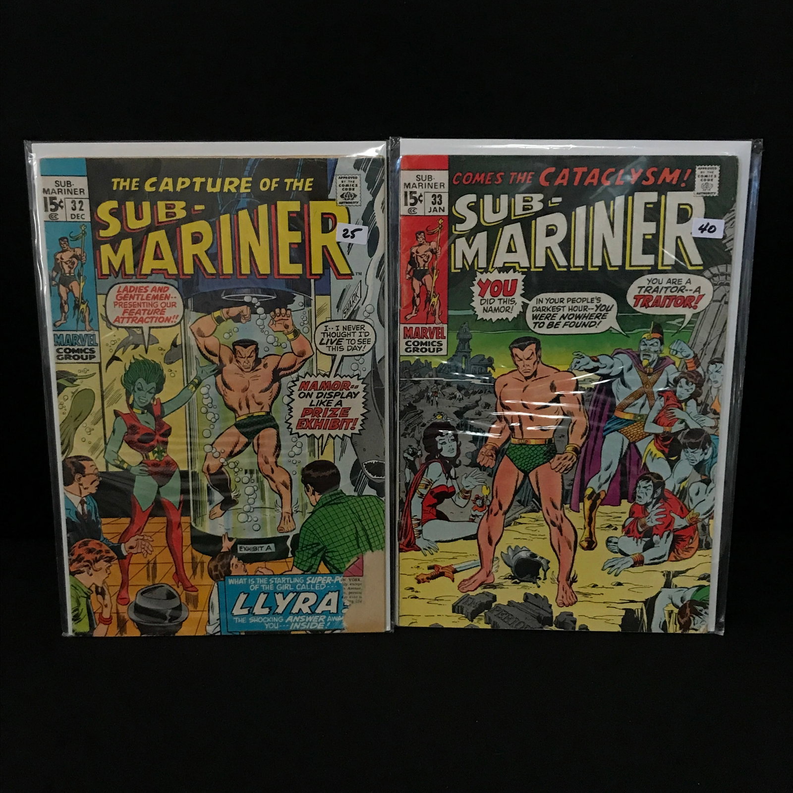 LOT OF 2 SUB-MARINER COMICS #32 - #33 - MARVEL COMICS: Prices are in Canadian dollars