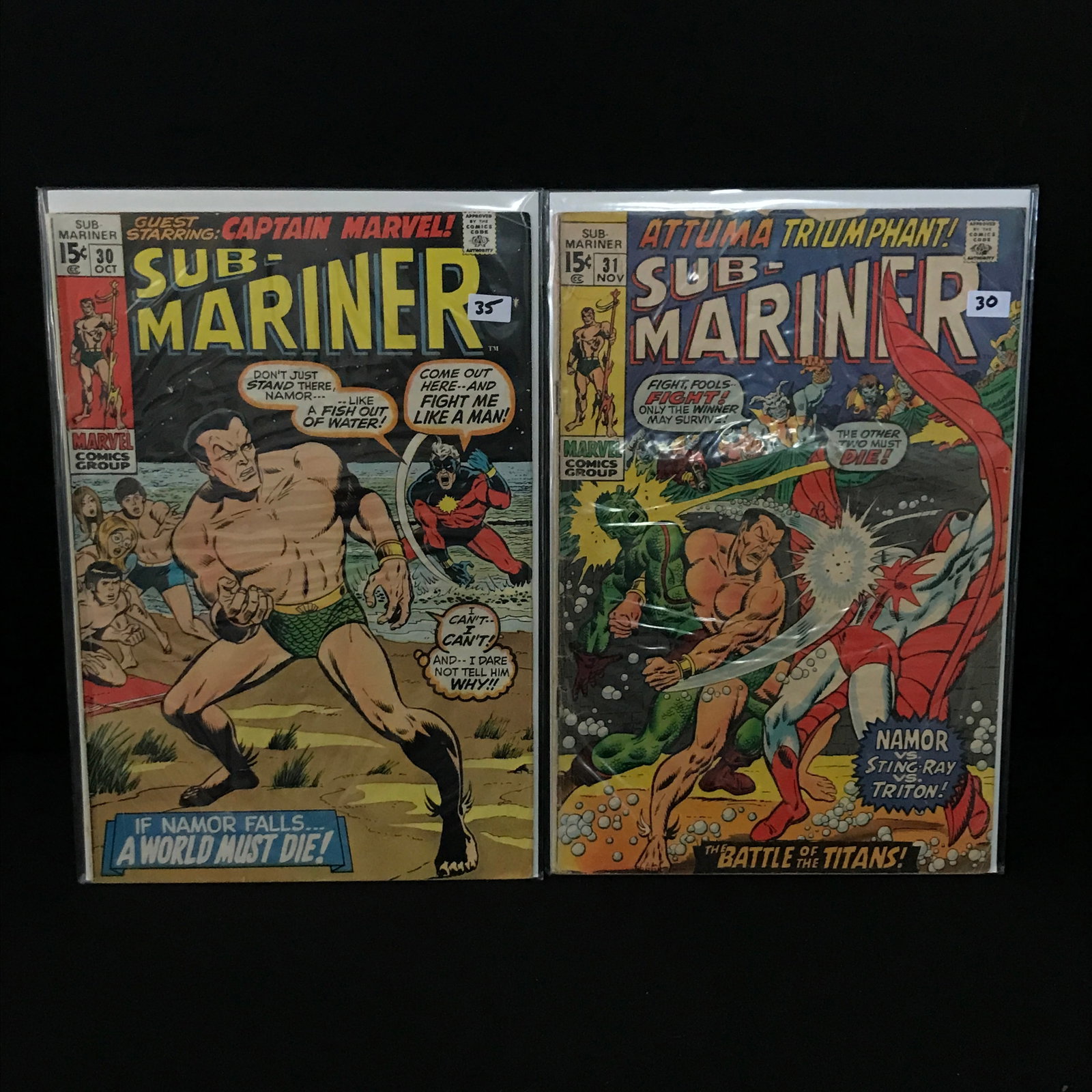 LOT OF 2 SUB-MARINER COMICS #30 - #31 - MARVEL COMICS: Prices are in Canadian dollars