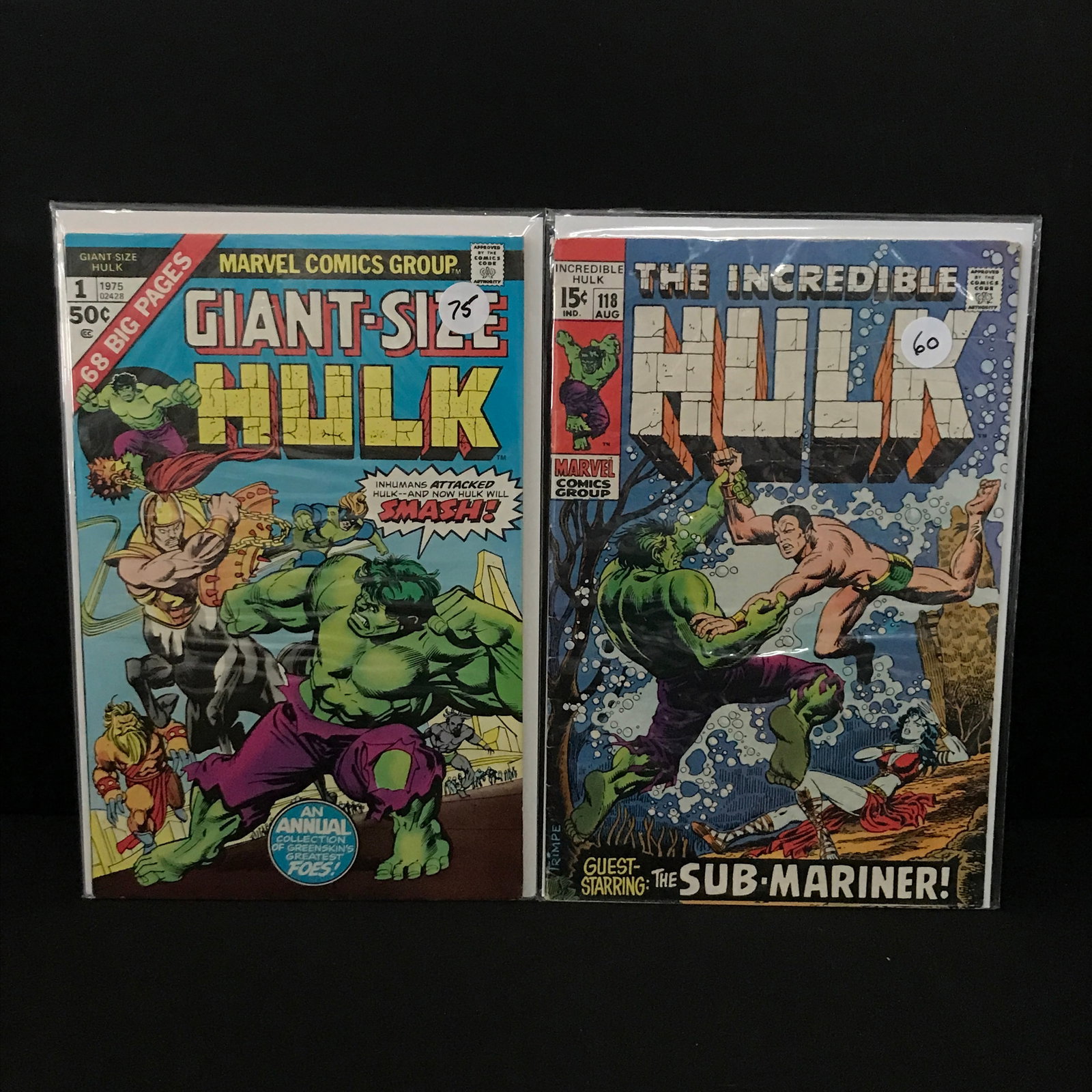 LOT OF 2 HULK COMICS - MARVEL COMICS: Prices are in Canadian dollars