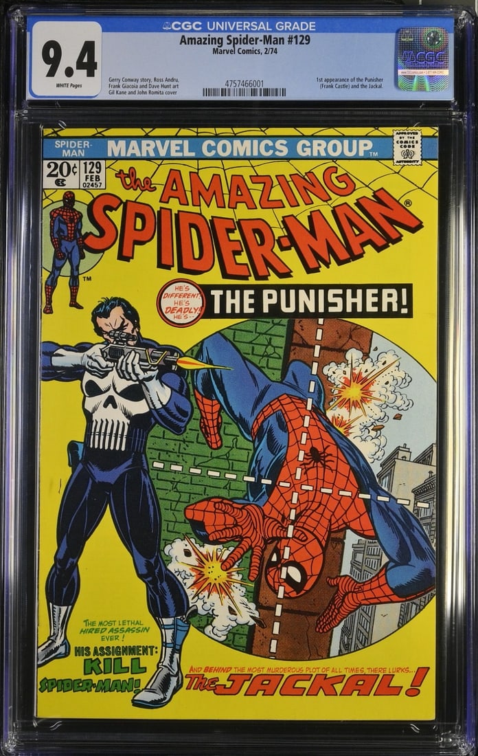 BIG KEY MARVEL COMCIS THE AMAZING SPIDER-MAN NO.129 (1ST APP PUNISHER) CGC 9.4 (1 of 1)