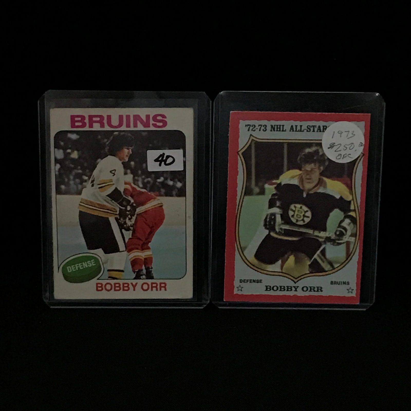 LOT OF 2 VINTAGE O PEE CHEE BOBBY ORR HOCKEY TRADING CARDS: Prices are in Canadian dollars