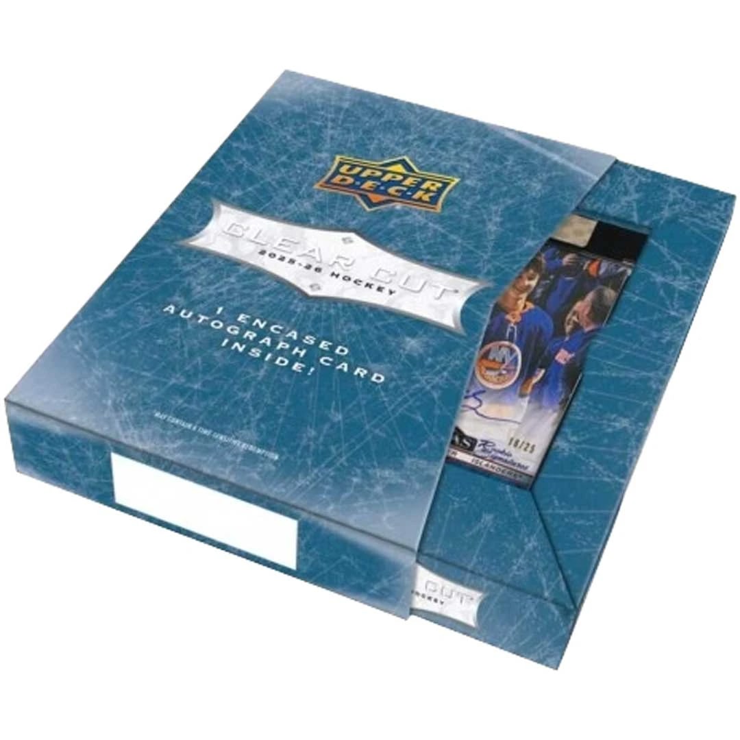 SEALED 2025-26 UPPER DECK CLEAR CUT TRADING CARD BOX CONTAINS 1 ENCASED AUTOGRAPHED TRADING CARD: Prices are in Canadian dollars