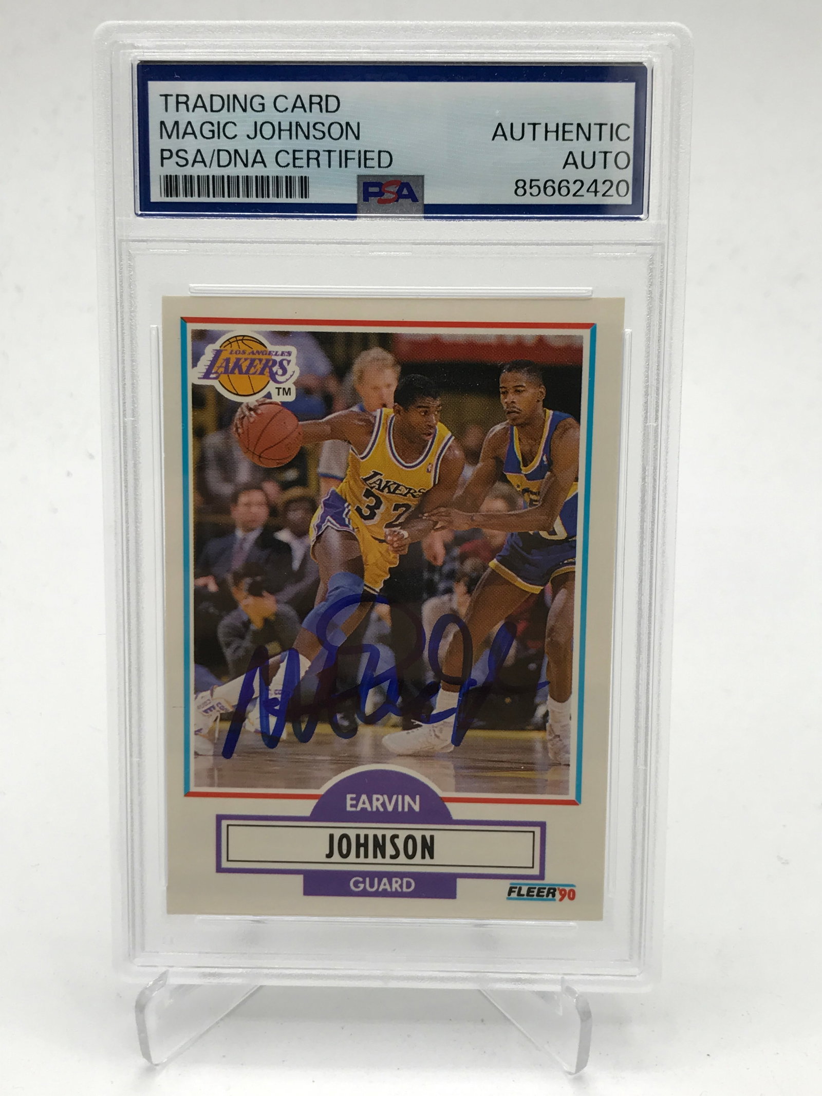 MAGIC JOHNSON SIGNED TRADING CARD - PSA ENCAPSULATED: Prices are in Canadian dollars