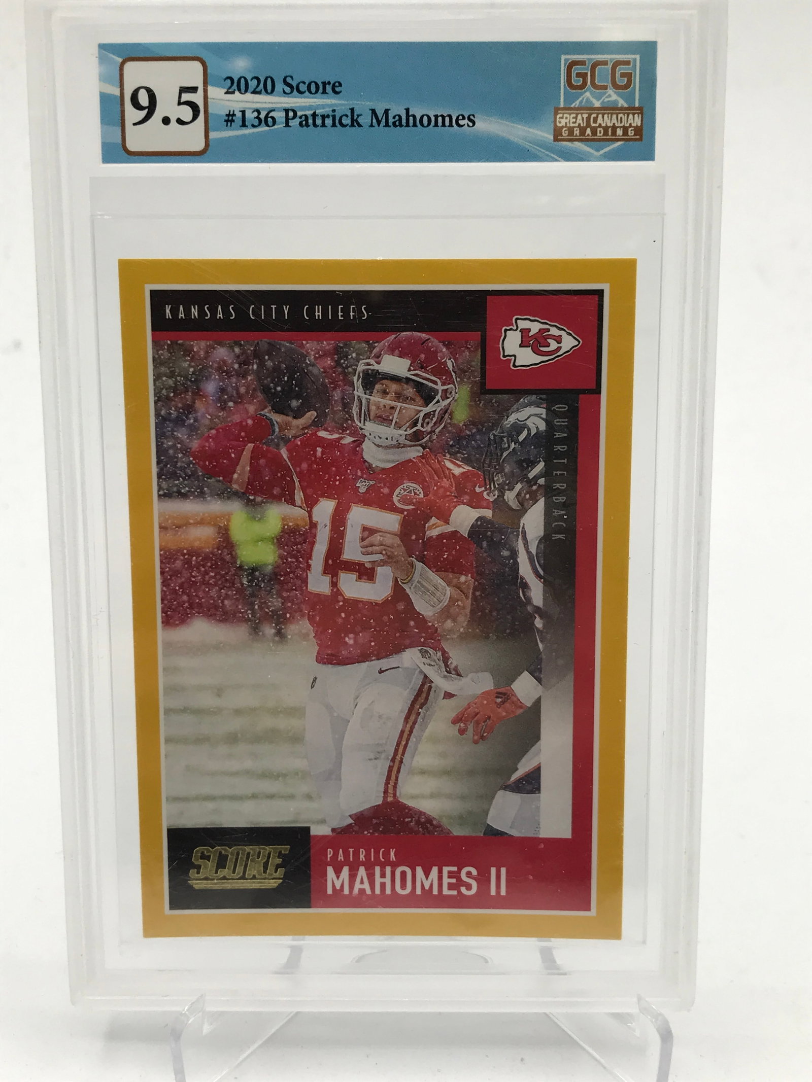 2020 SCORE PATRICK MAHOMES FOOTBALL TRADING CARD - GCG GRADE 9.5: Prices are in Canadian dollars