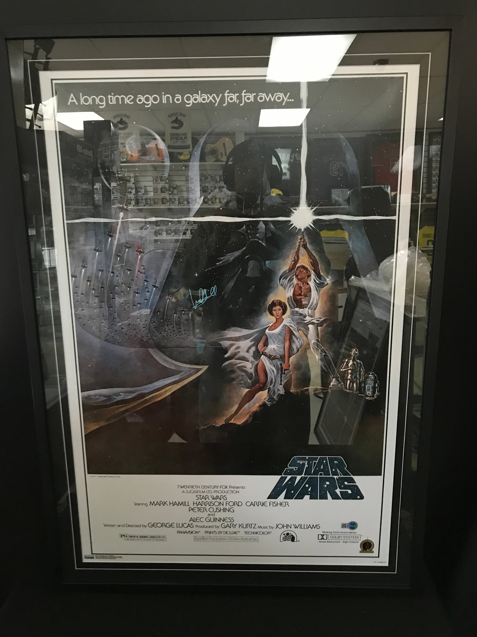 MARK HAMILL SIGNED AND FRAMED STAR WARS POSTER 24 X 36- WWOC COA: Prices are in Canadian dollars