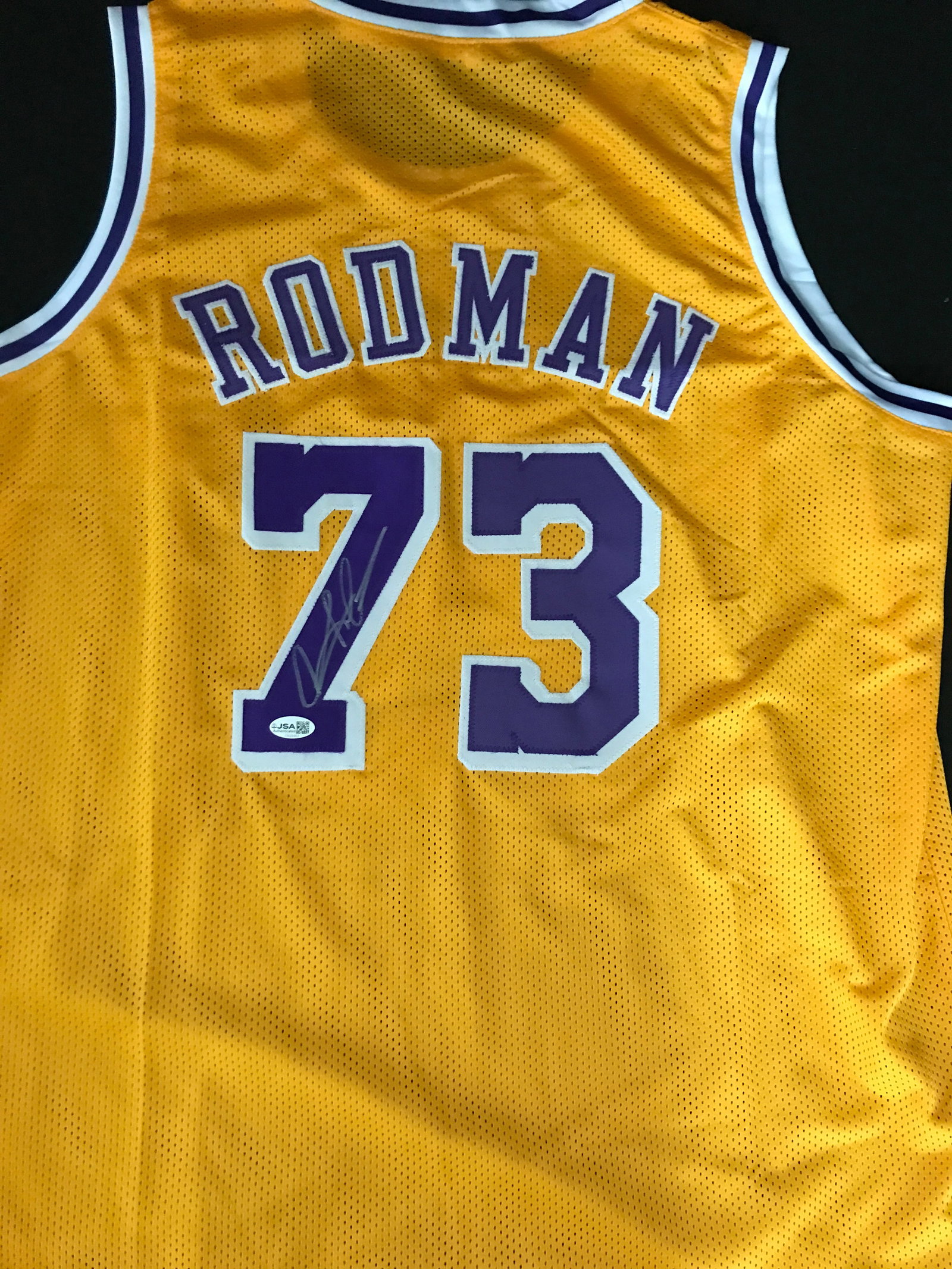 DENNIS RODMAN SIGNED LOS ANGELES BASKETBALL JERSEY - JSA COA: Prices are in Canadian dollars