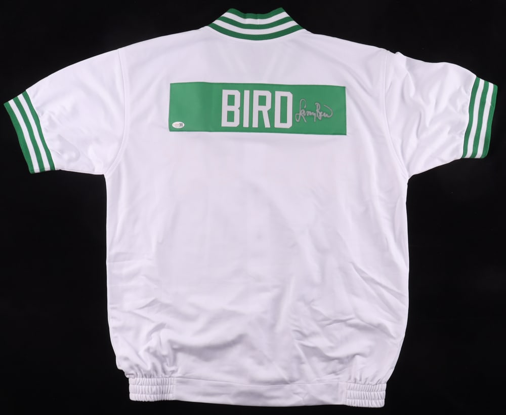 LARRY BIRD SIGNED BOSTON WARM UP JACKET - JSA COA: Prices are in Canadian dollars