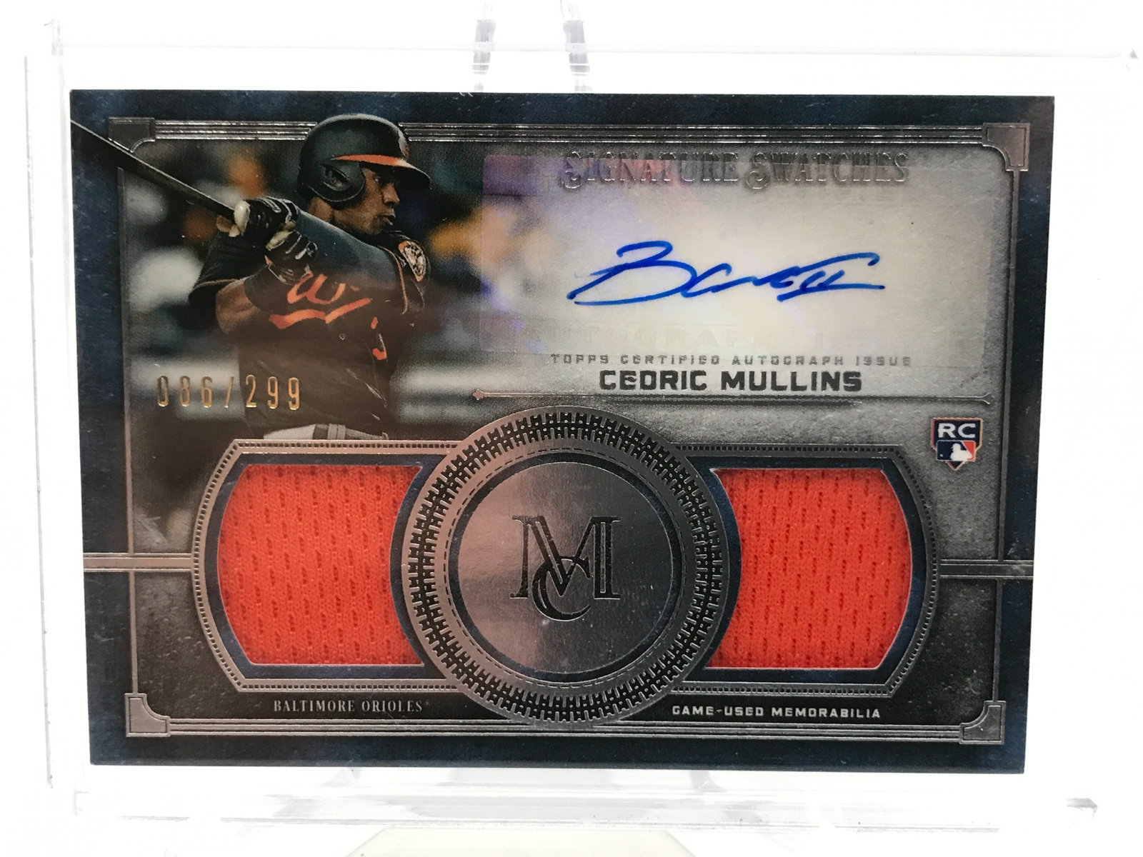 2019 TOPPS MUSEUM COLLECTION BASEBALL CEDRIC MULLINS SIGNED PATCH ROOKIE TRADING CARD 086/299: Prices are in Canadian dollars