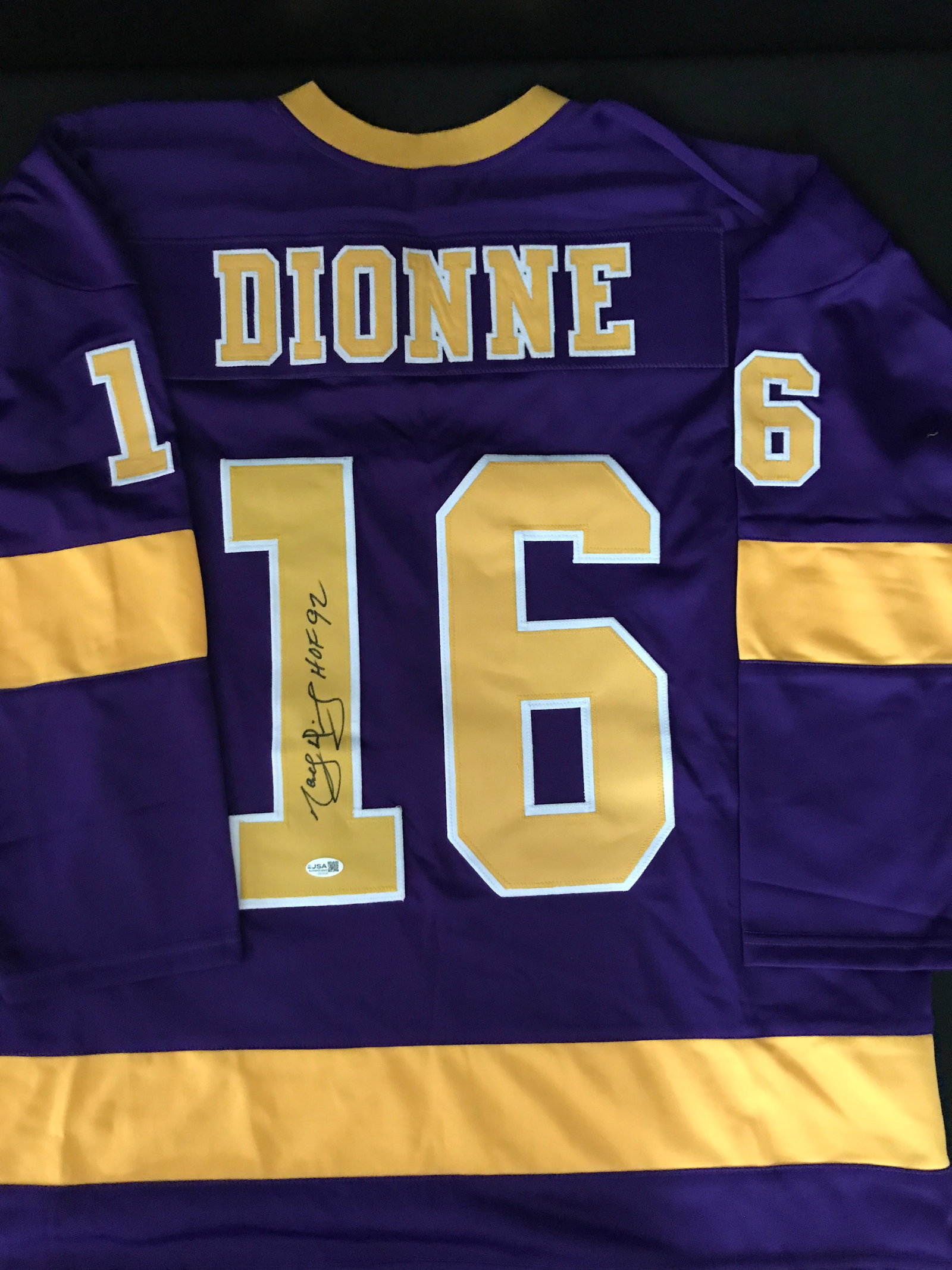 MARCEL DIONNE SIGNED LOS ANGELES HOCKEY JERSEY - JSA COA: Prices are in Canadian dollars