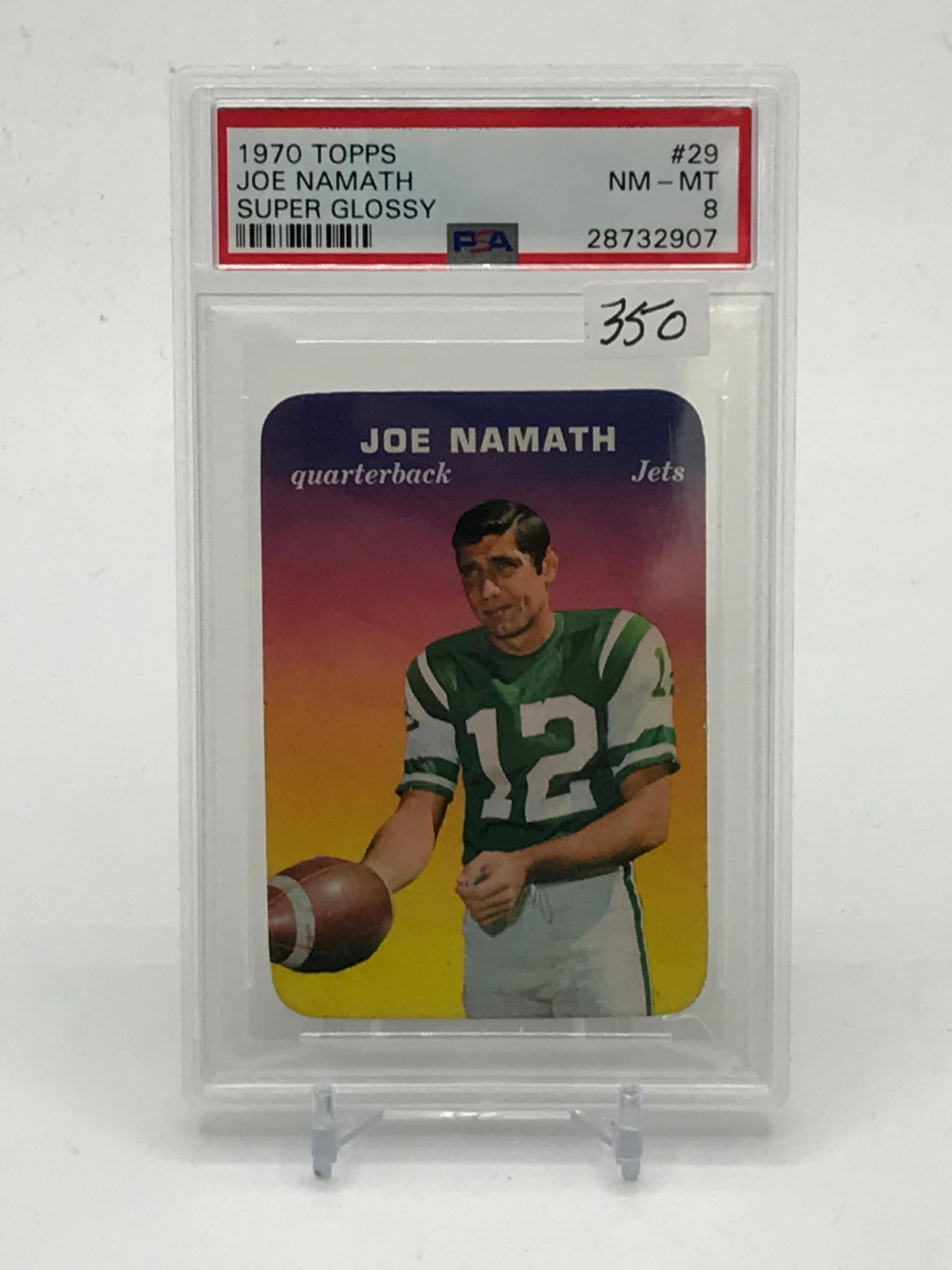 1970 TOPPS JOE NAMATH TRADING CARD - PSA GRADE 8 (1 of 1)