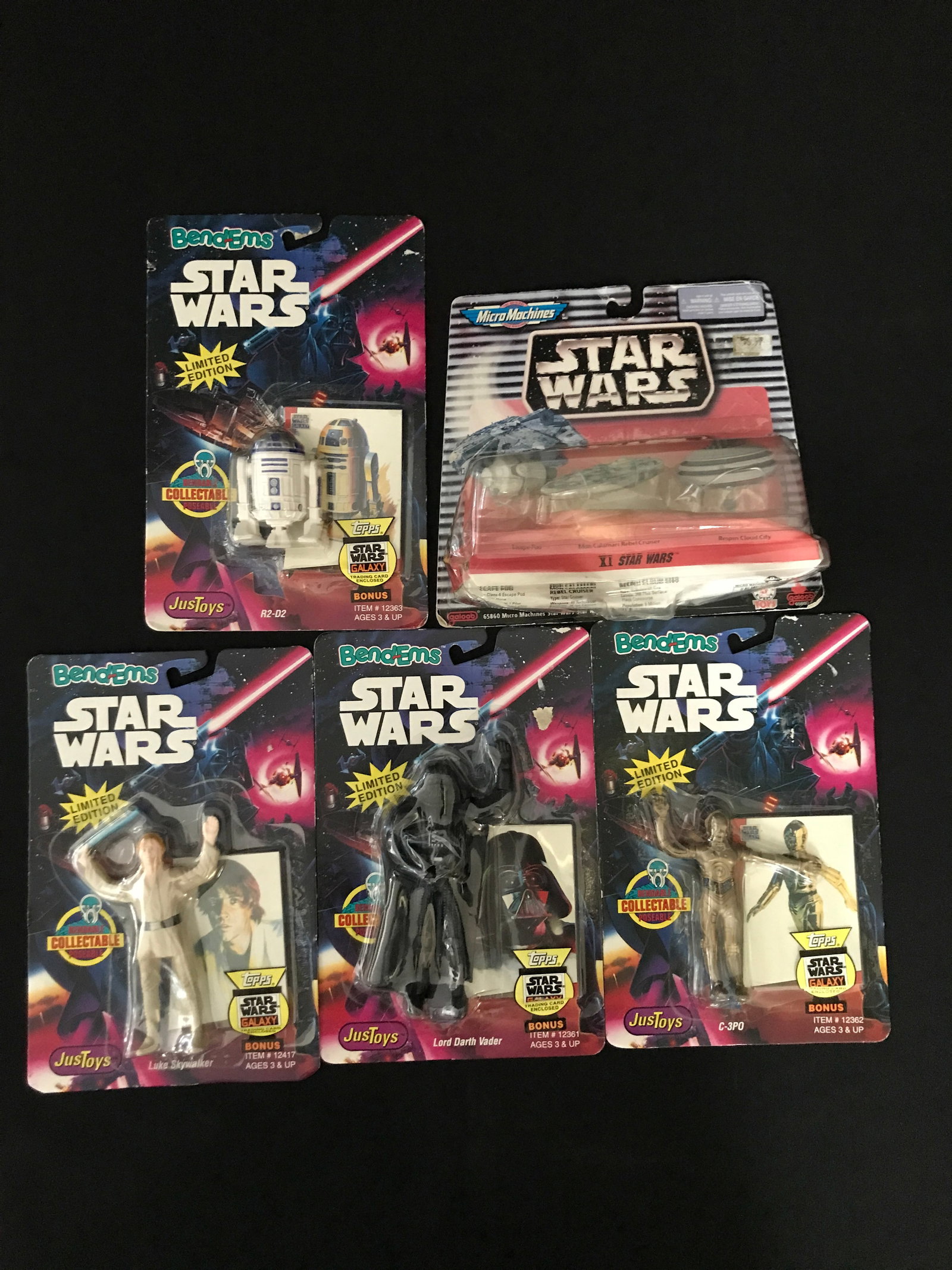 LOT OF 5 STAR WARS ACTION FIGURES IN ORIGINAL PACKAGING (1 of 1)