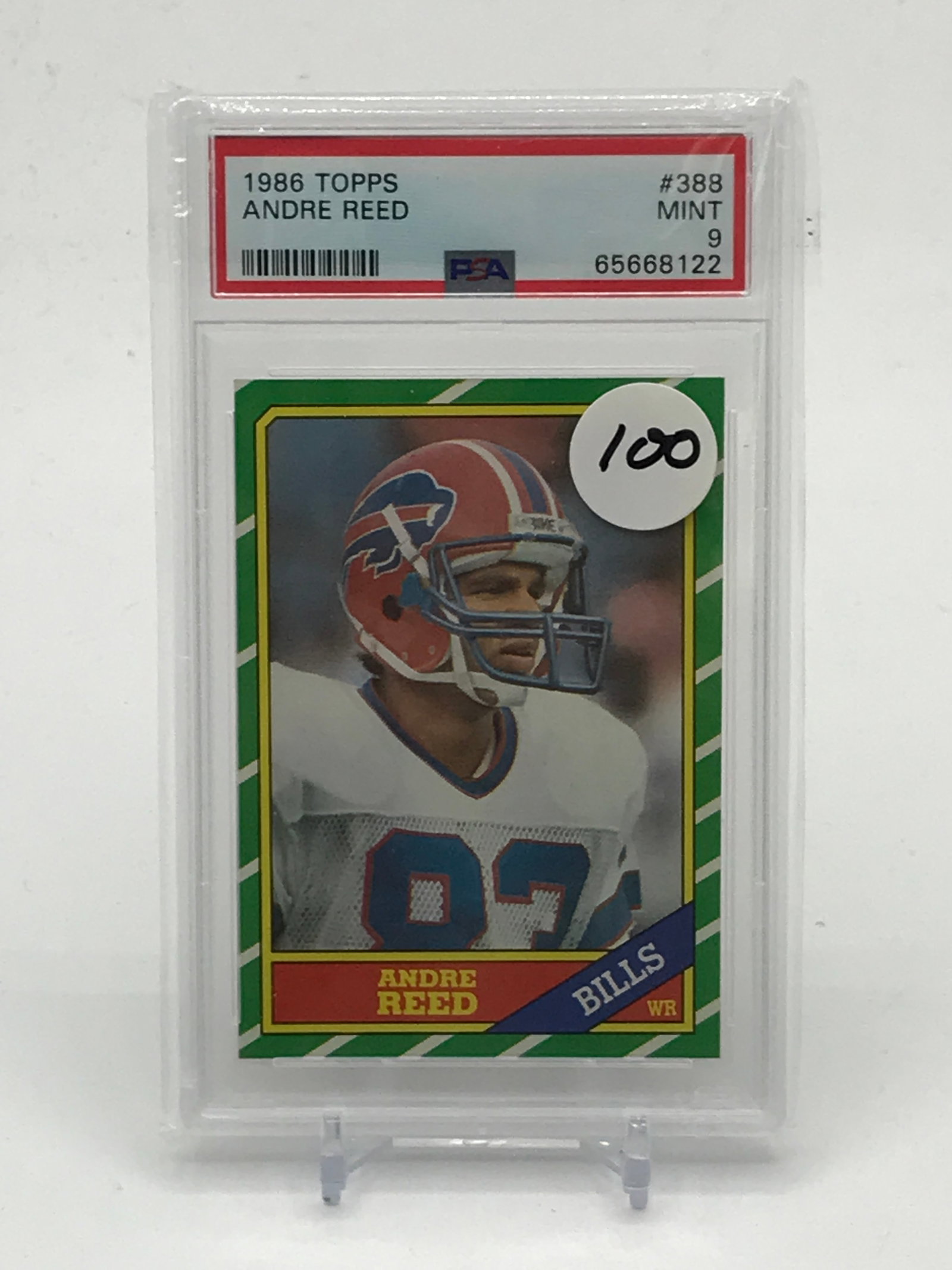 1986 TOPPS ANDRE REED FOOTBALL TRADING CARD - PSA GRADE 9: Prices are in Canadian dollars