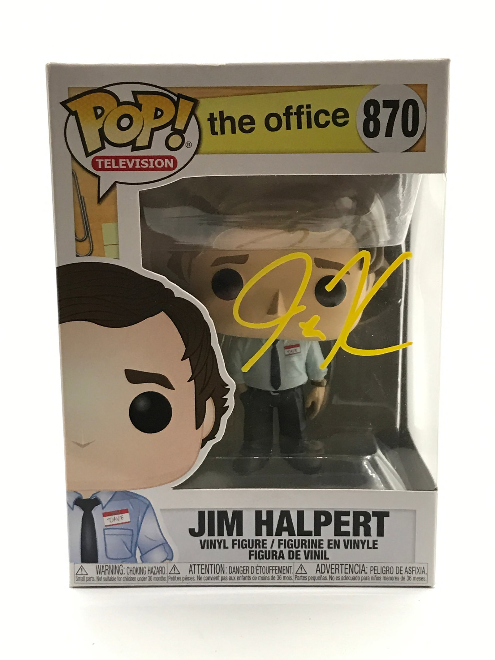 JOHN KRASINSKI SIGNED JIM HALPERT OFFICE FUNKO POP - HOLLYWOOD COA: Prices are in Canadian dollars