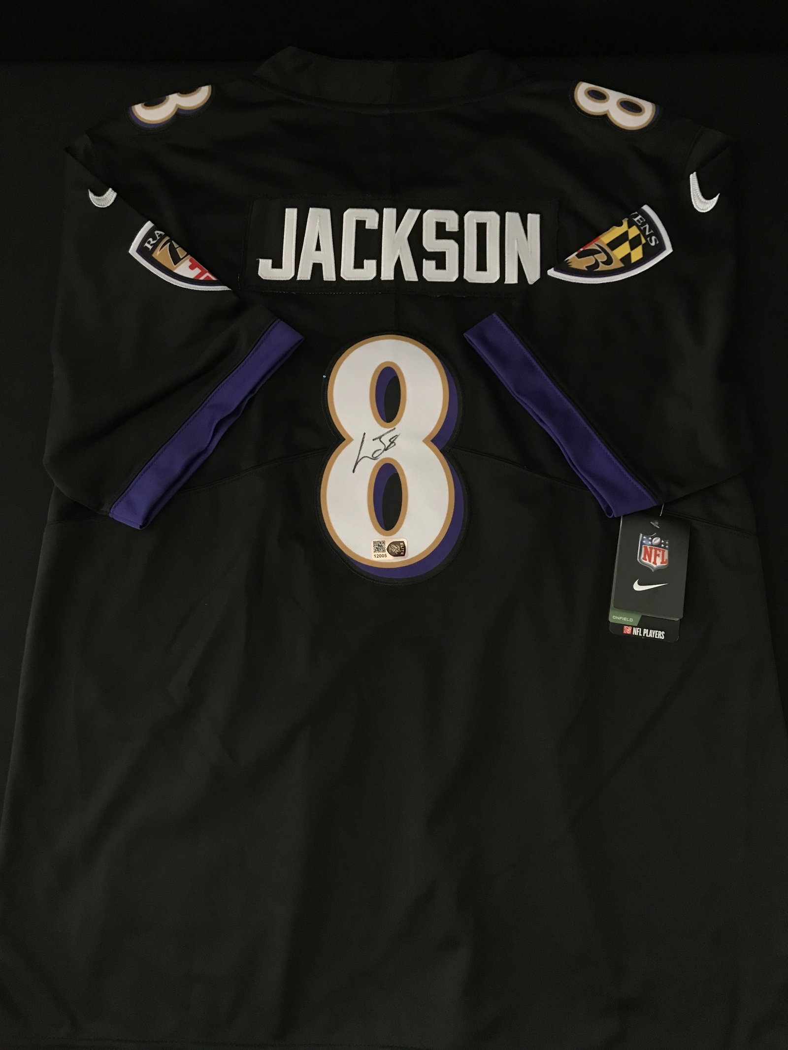 LAMAR JACKSON SIGNED BALTIMORE RAVENS CUSTOM JERSEY - ELITE COA (1 of 3)