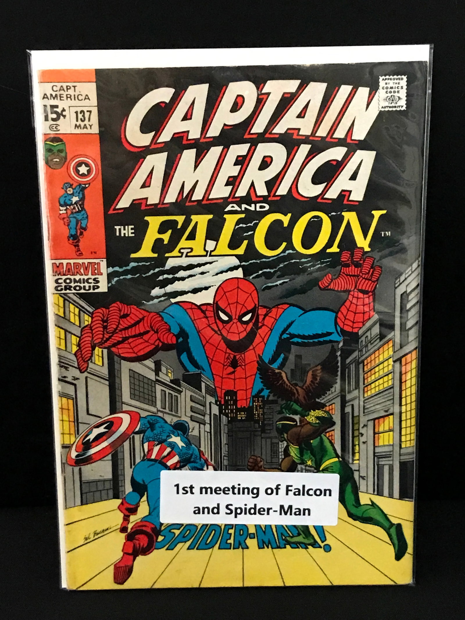 CAPTAIN AMERICA AND THE FALCON #137 1ST MEETING OF FALCON AND SPIDER-MAN - MARVEL COMICS: Prices are in Canadian dollars