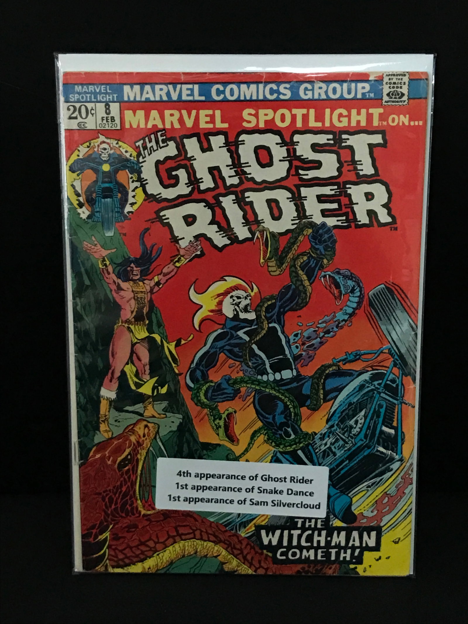 MARVEL SPOTLIGHT ON THE GHOST RIDER #8 1ST APP SNAKE DANCE- MARVEL COMICS: Prices are in Canadian dollars