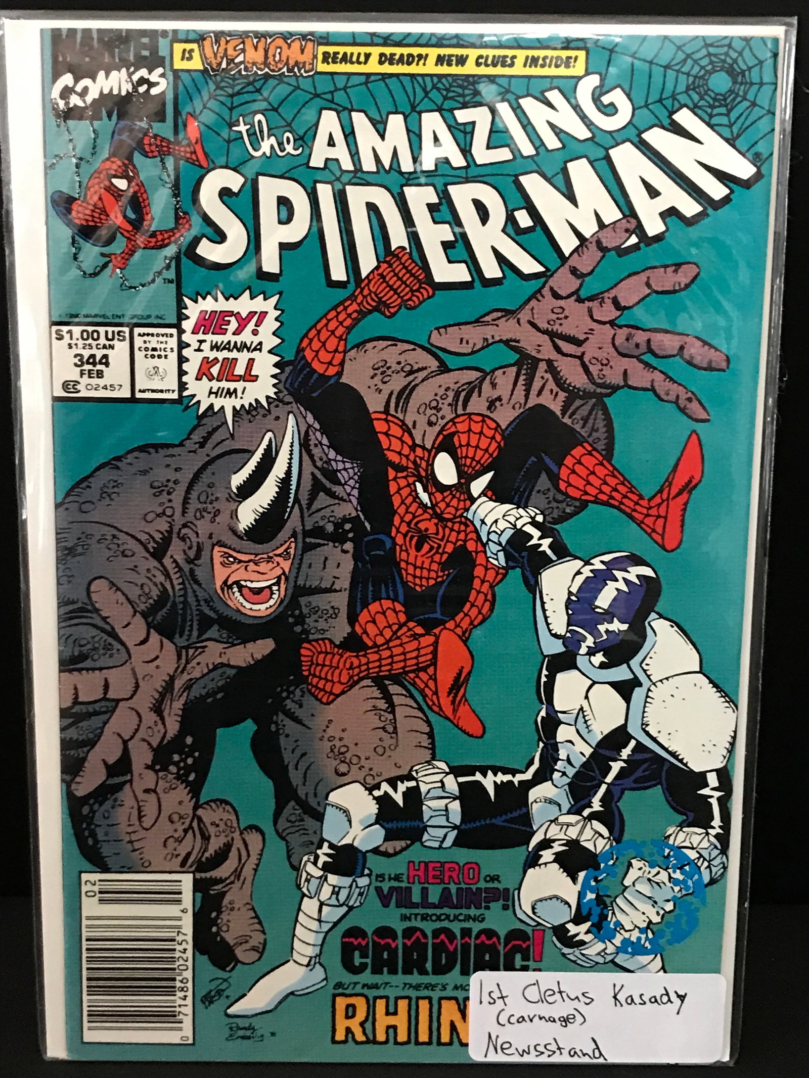 THE AMAZING SPIDERMAN #344 1ST CLETUS KASADY - MARVEL COMICS: Prices are in Canadian dollars