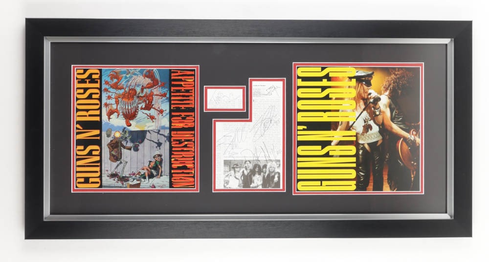 GUNS N ROSES SIGNED PRESENTATION PIECE - BECKETT LOA (1 of 3)