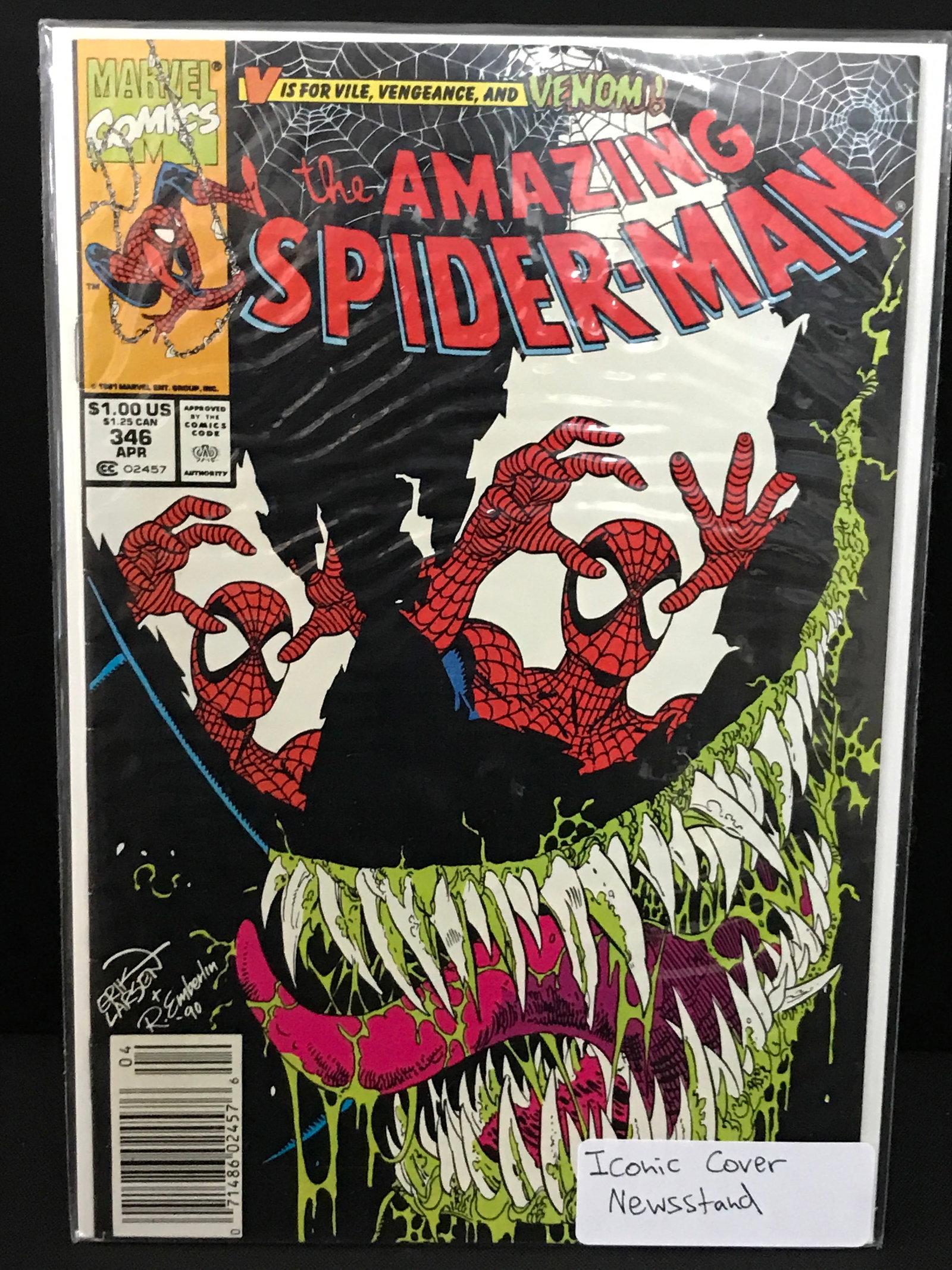 THE AMAZING SPIDERMAN #346 NEWSSTAND EDITION - MARVEL COMICS: Prices are in Canadian dollars