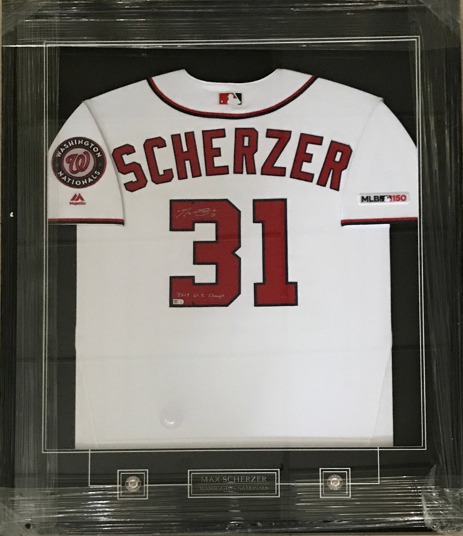 MAX SCHERZER SIGNED AND FRAMED WASHINGTON NATIONALS JERSEY MLB COA WITH SCRIPTS: Prices are in Canadian dollars