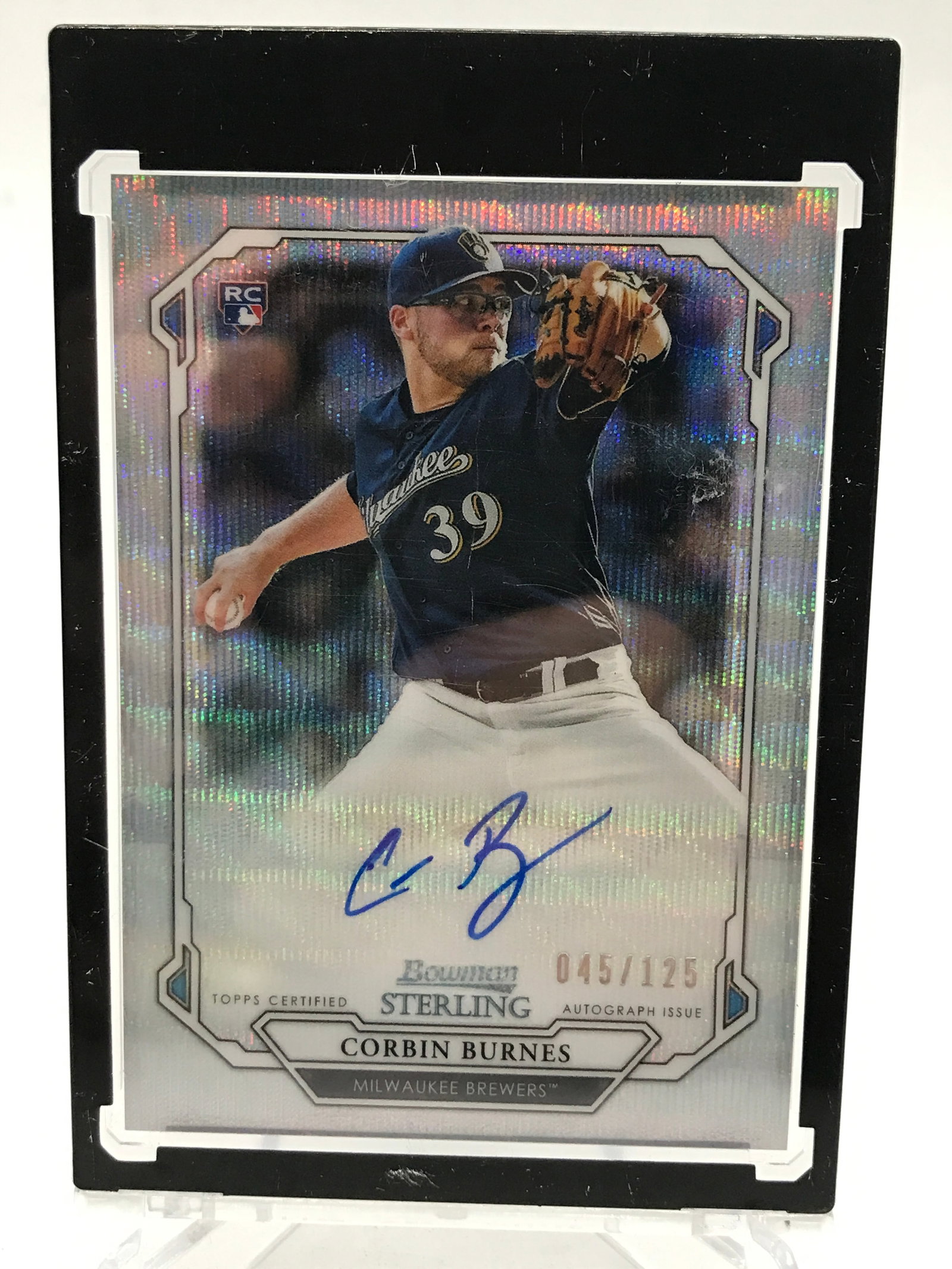 TOPPS BOWMAN STERLING CERTIFIED AUTOGRAPH ISSUE CORBIN BURNES SIGNED ROOKIE TRADING CARD 045/125: Prices are in Canadian dollars