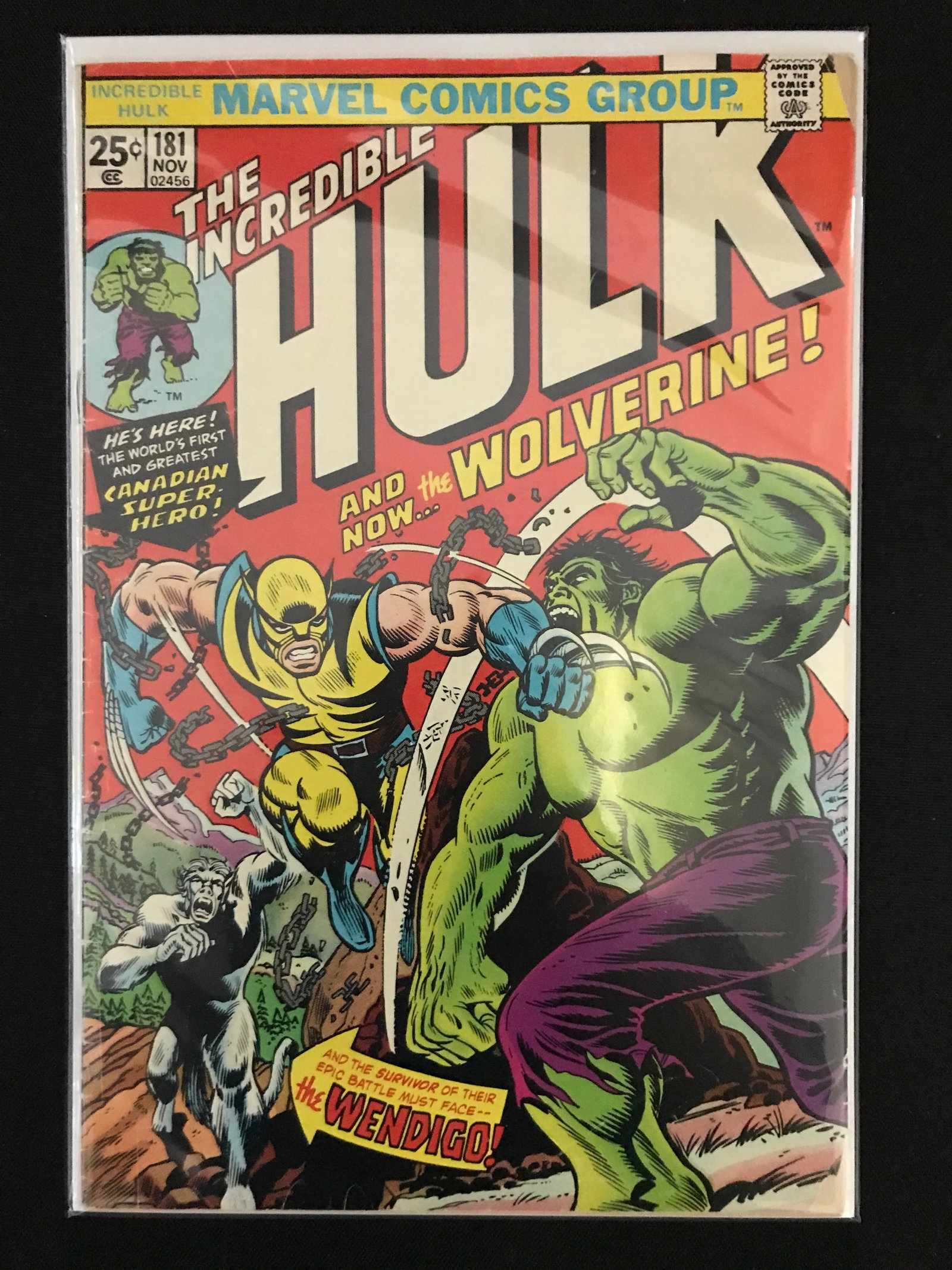 BIG KEY THE INCREDIBLE HULK NO.181 (1ST APPEARANCE WOLVERINE) - MARVEL COMICS (1 of 1)