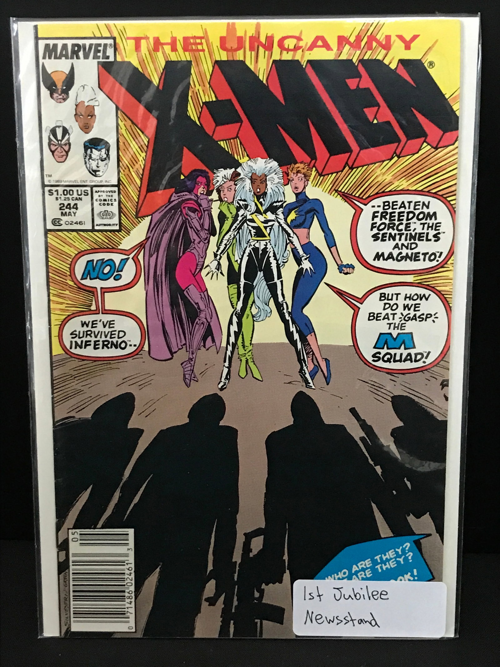 THE UNCANNY X-MEN #244 1ST JUBILEE NEWSSTAND EDITION - MARVEL COMICS: Prices are in Canadian dollars