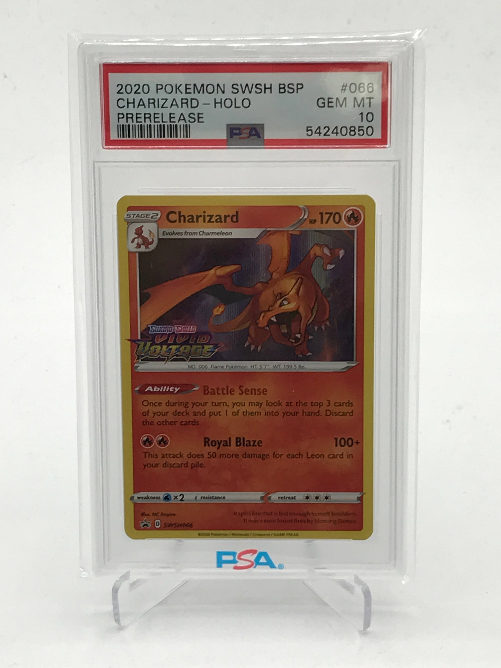 2020 POKEMON SWSH BSP CHARIZARD HOLO PRE-RELEASE - PSA GRADE 10 (1 of 1)