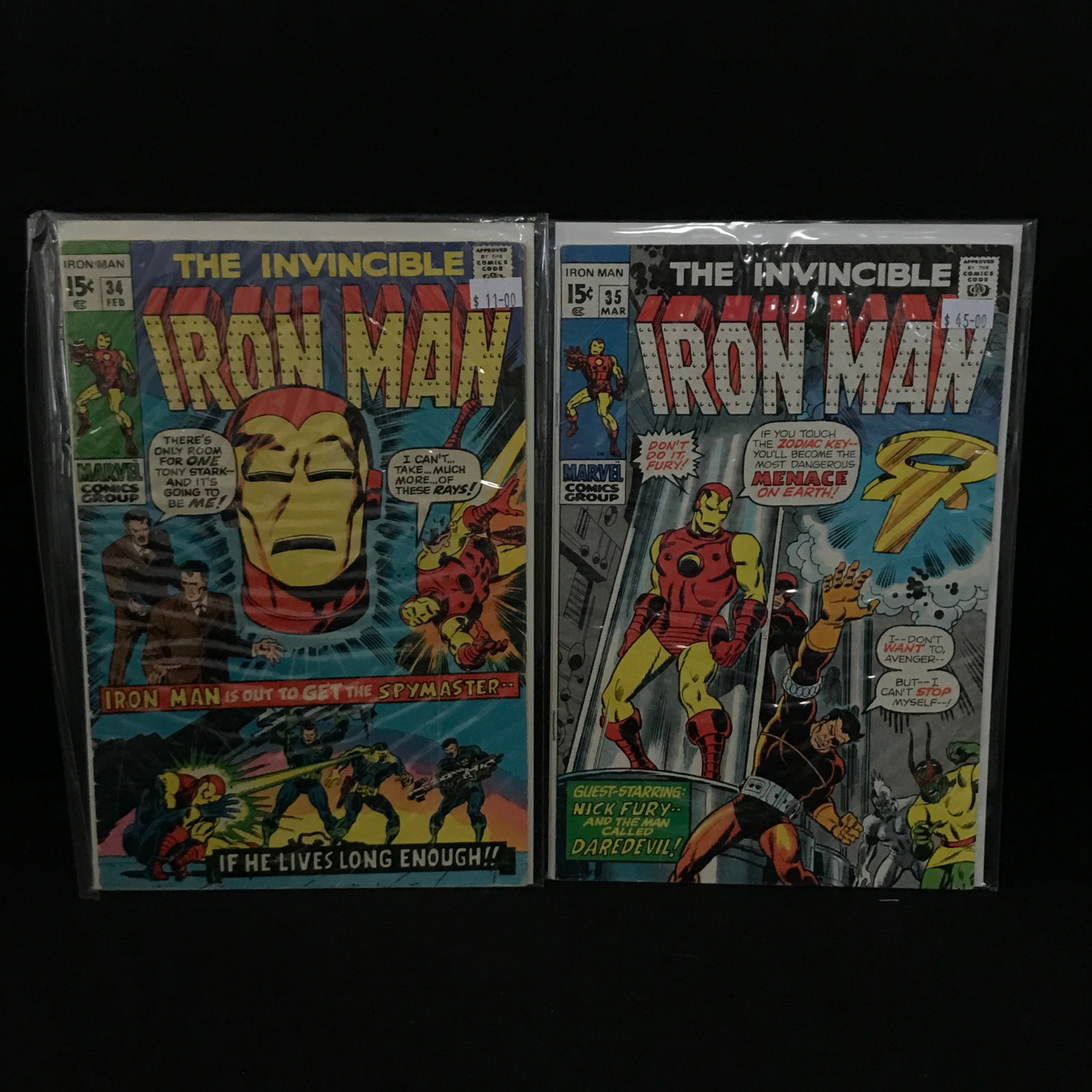 LOT OF 2 INVINCIBLE IRON MAN COMICS #34 - #35 - MARVEL COMICS: Prices are in Canadian dollars