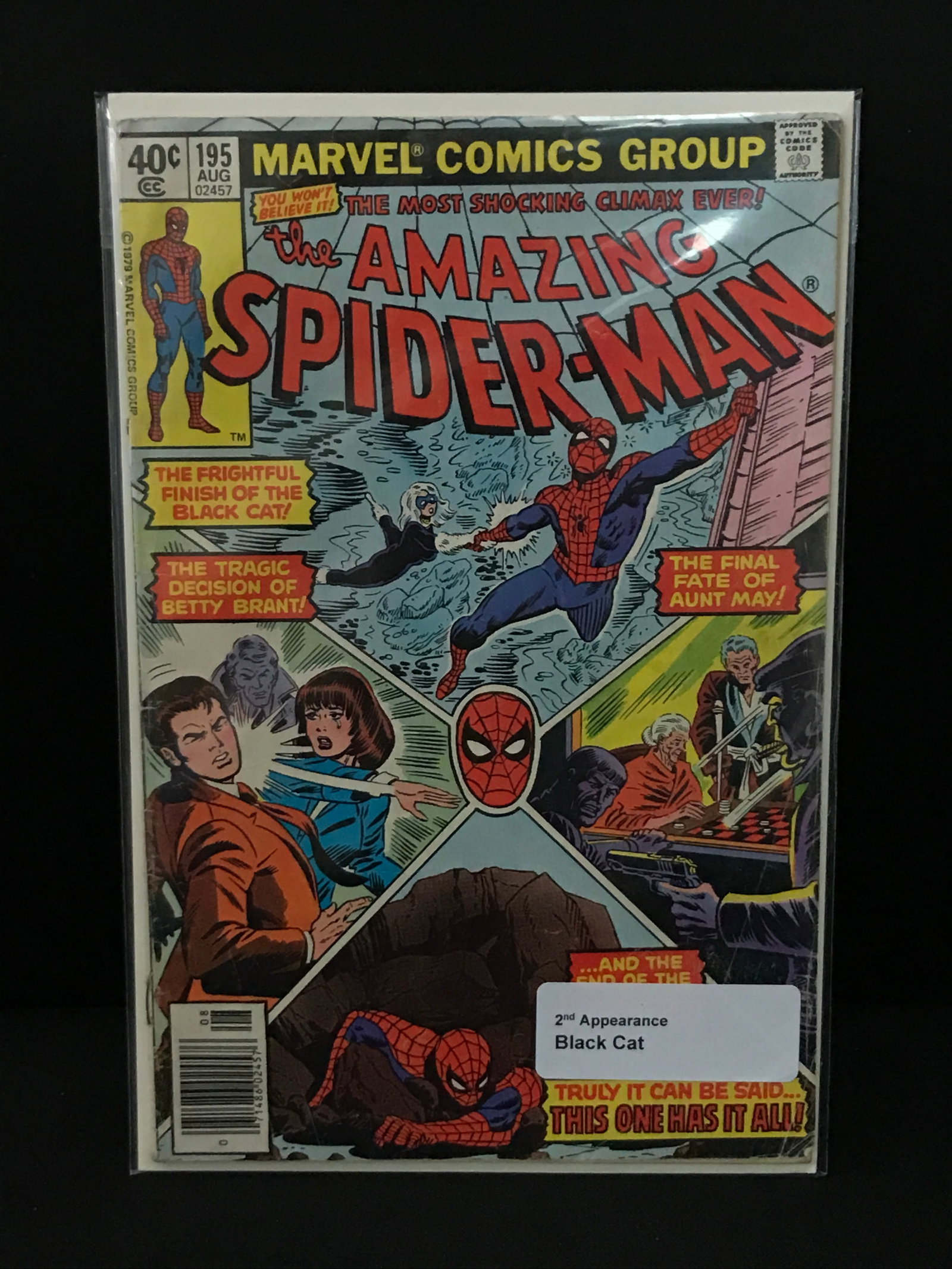 THE AMAZING SPIDERMAN #195 2ND APP BLACK CAT - MARVEL COMICS (1 of 1)