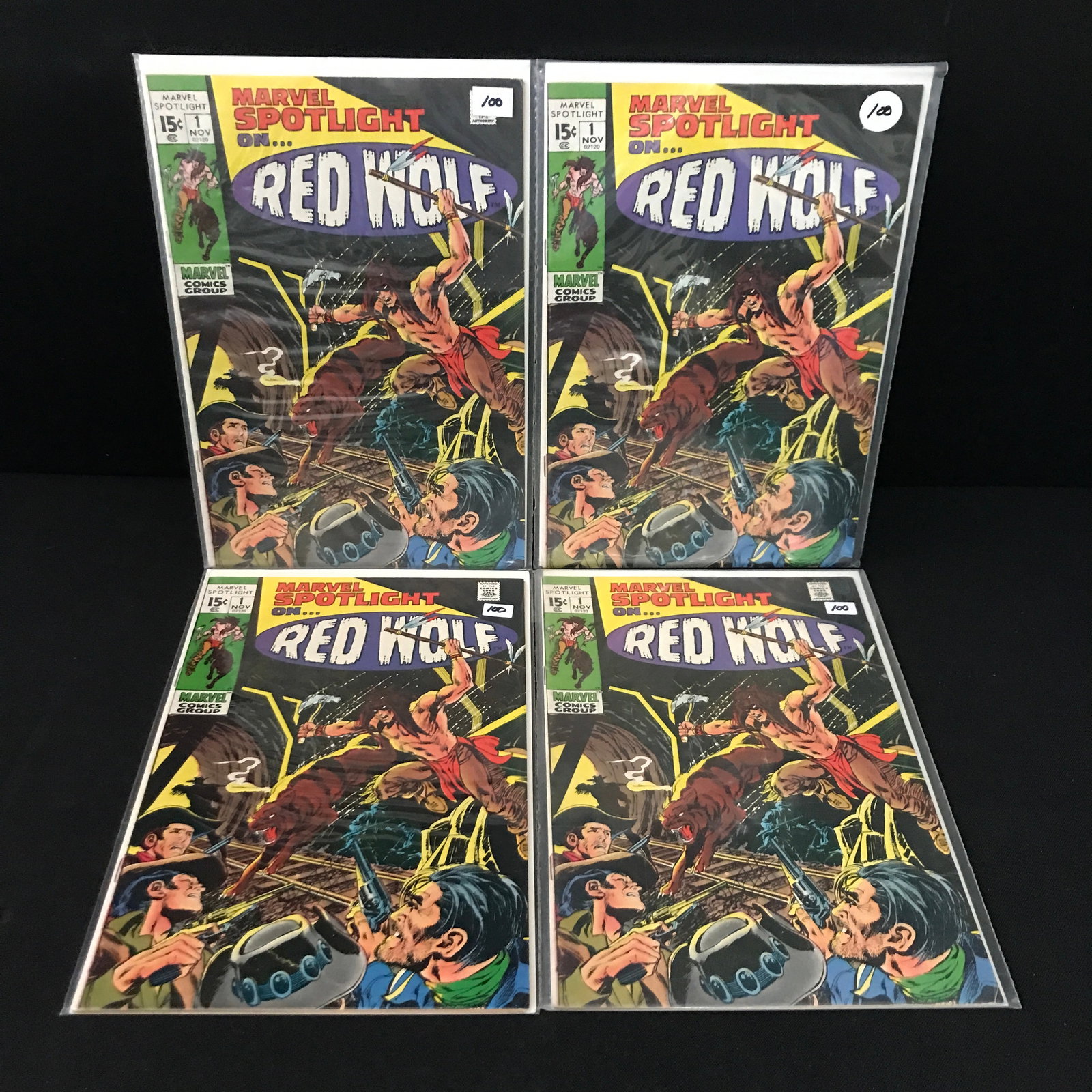 LOT OF 4 MARVEL SPOTLIGHT ON RED WOLF #1 COMICS - MARVEL COMICS: Prices are in Canadian dollars