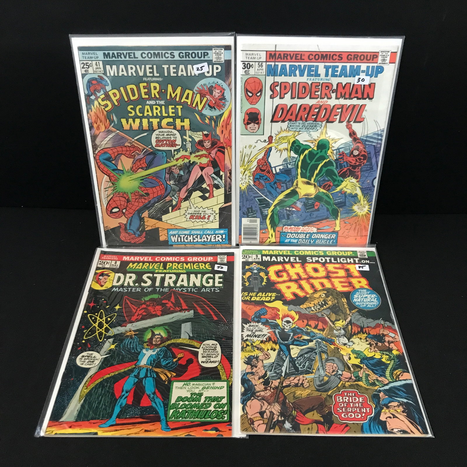 LOT OF 4 MIXED TITLE MARVEL COMICS: Prices are in Canadian dollars