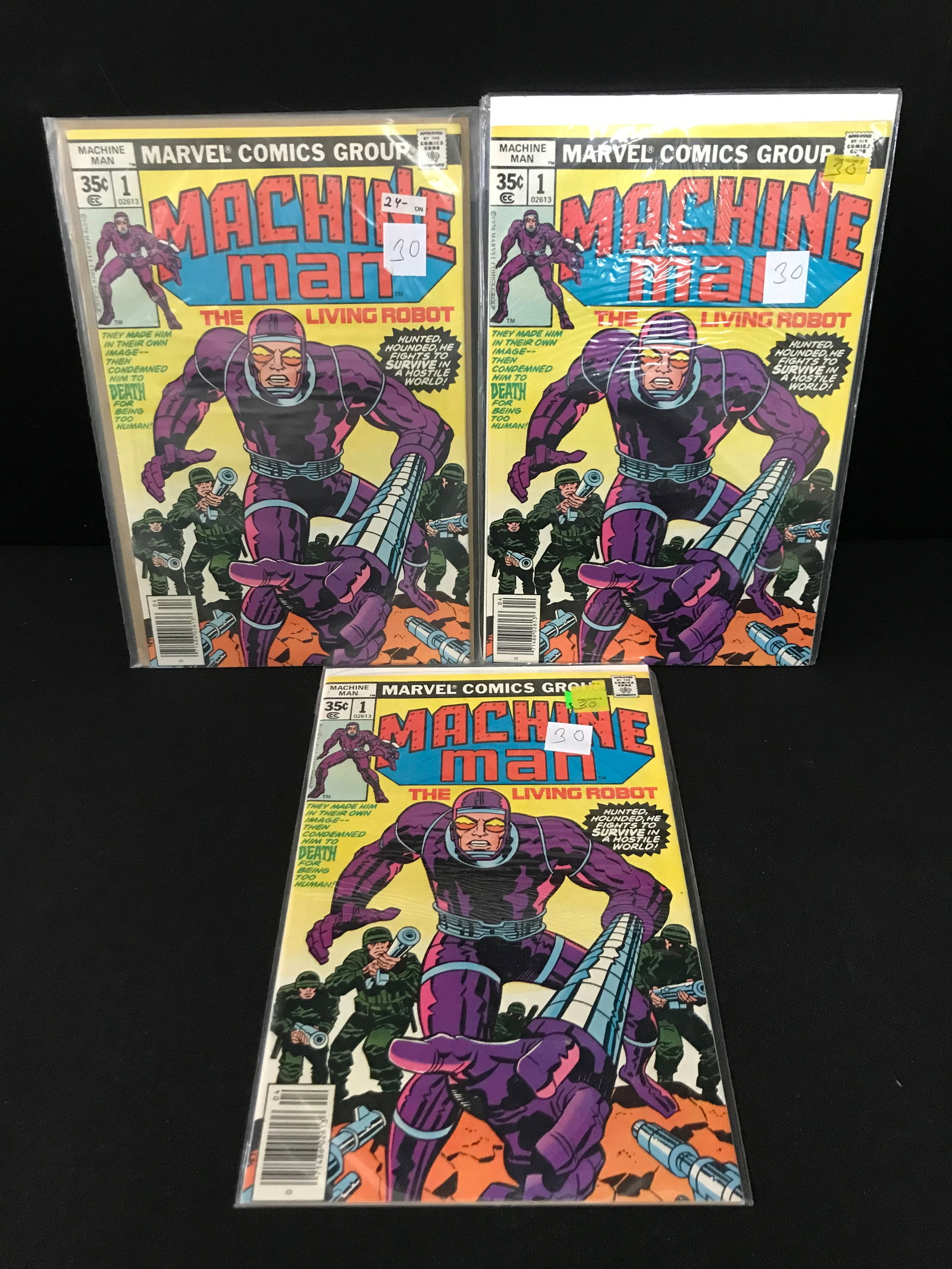 LOT OF 3 MACHINE MAN #1 COMICS - MARVEL COMICS: Prices are in Canadian dollars