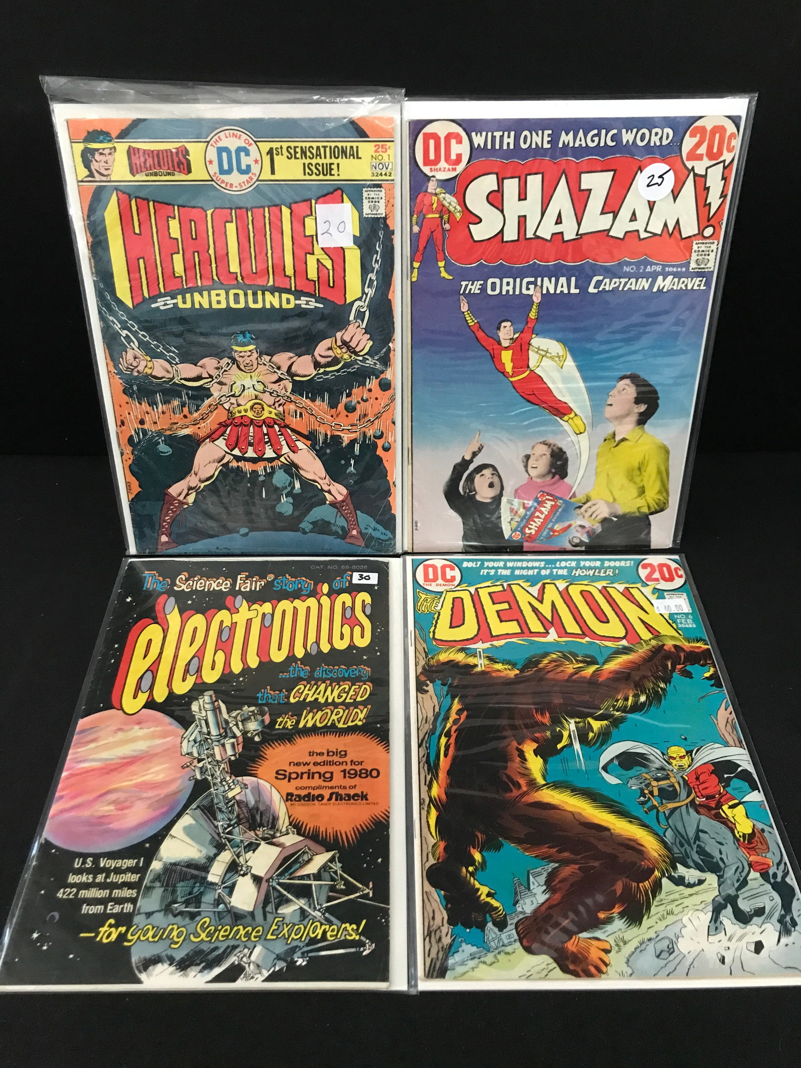 LOT OF 4 MIXED TITLE COMICS - INCLUDING HERCULES UNBOUND #1: Prices are in Canadian dollars