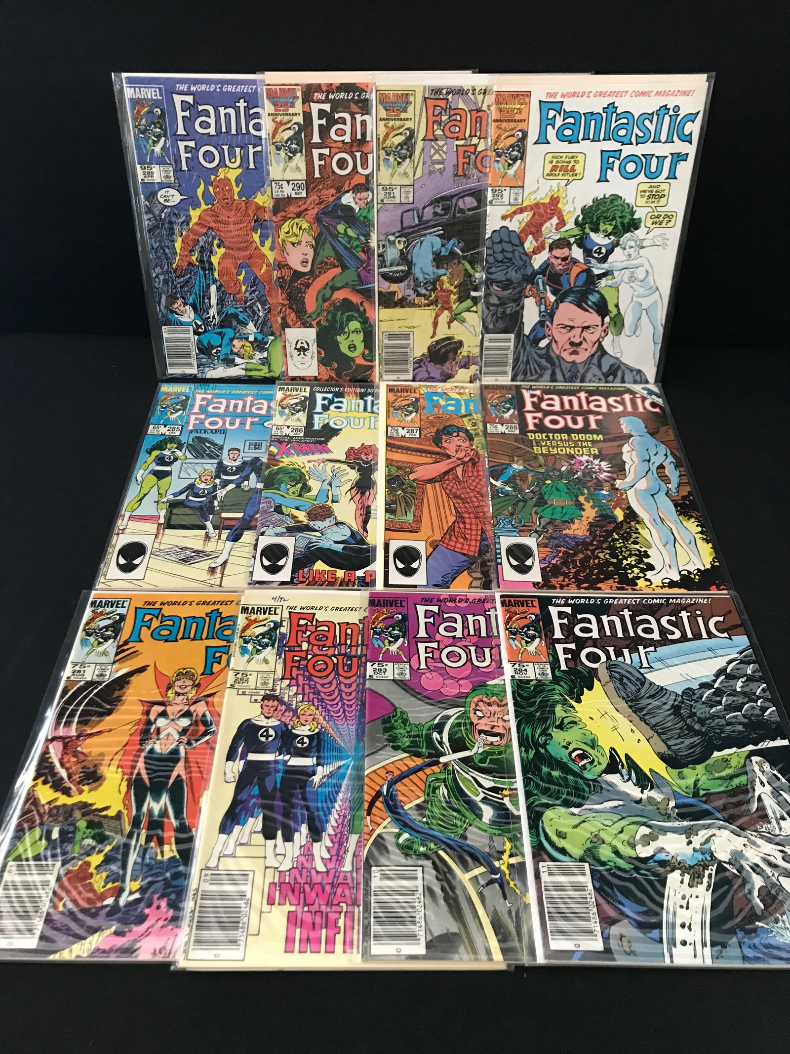 LOT OF 12 FANTASTIC FOUR COMICS #281 - #292 - MARVEL COMICS: Prices are in Canadian dollars