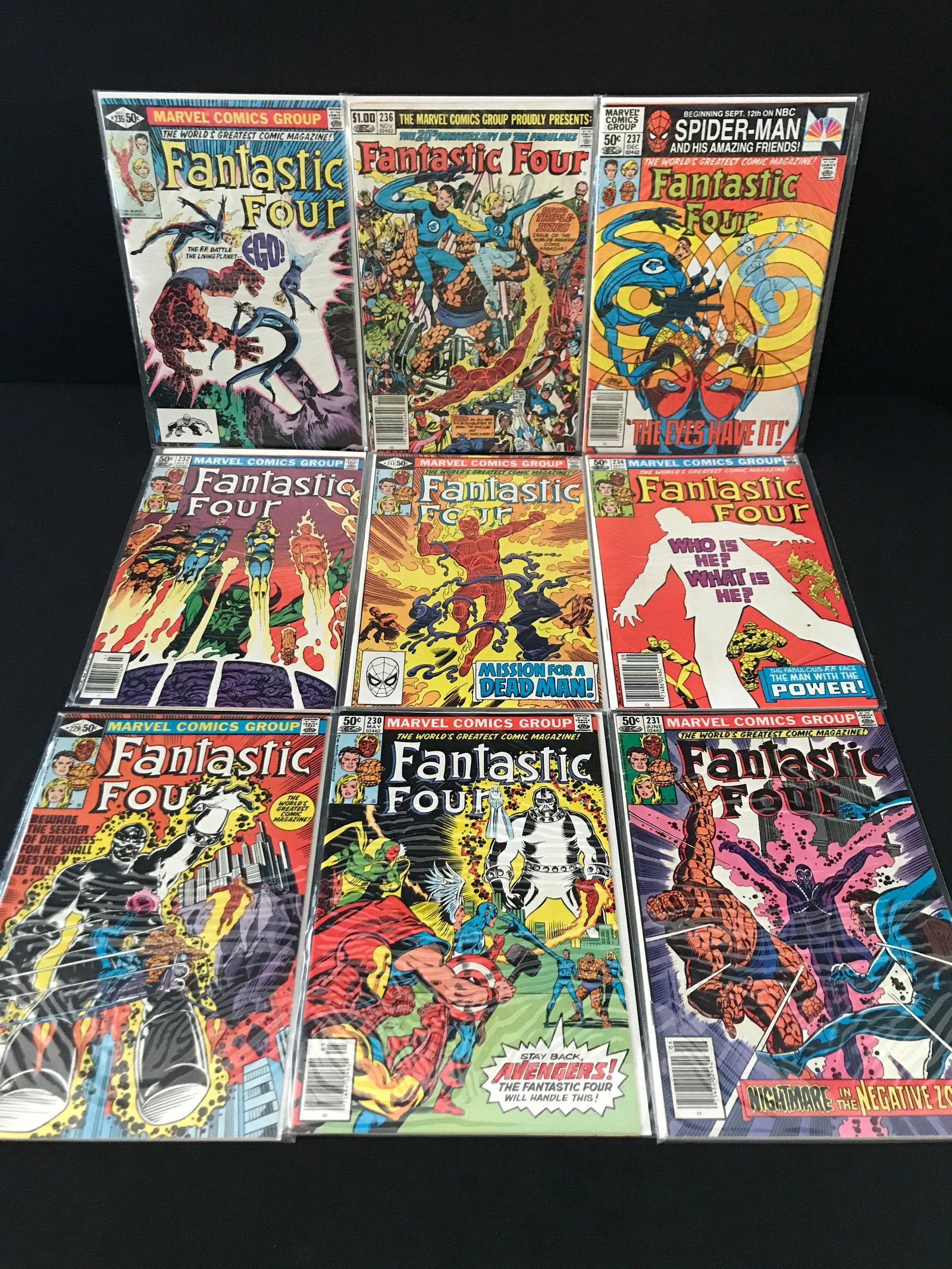 LOT OF 9 FANTASTIC FOUR COMICS - MARVEL COMICS: Prices are in Canadian dollars